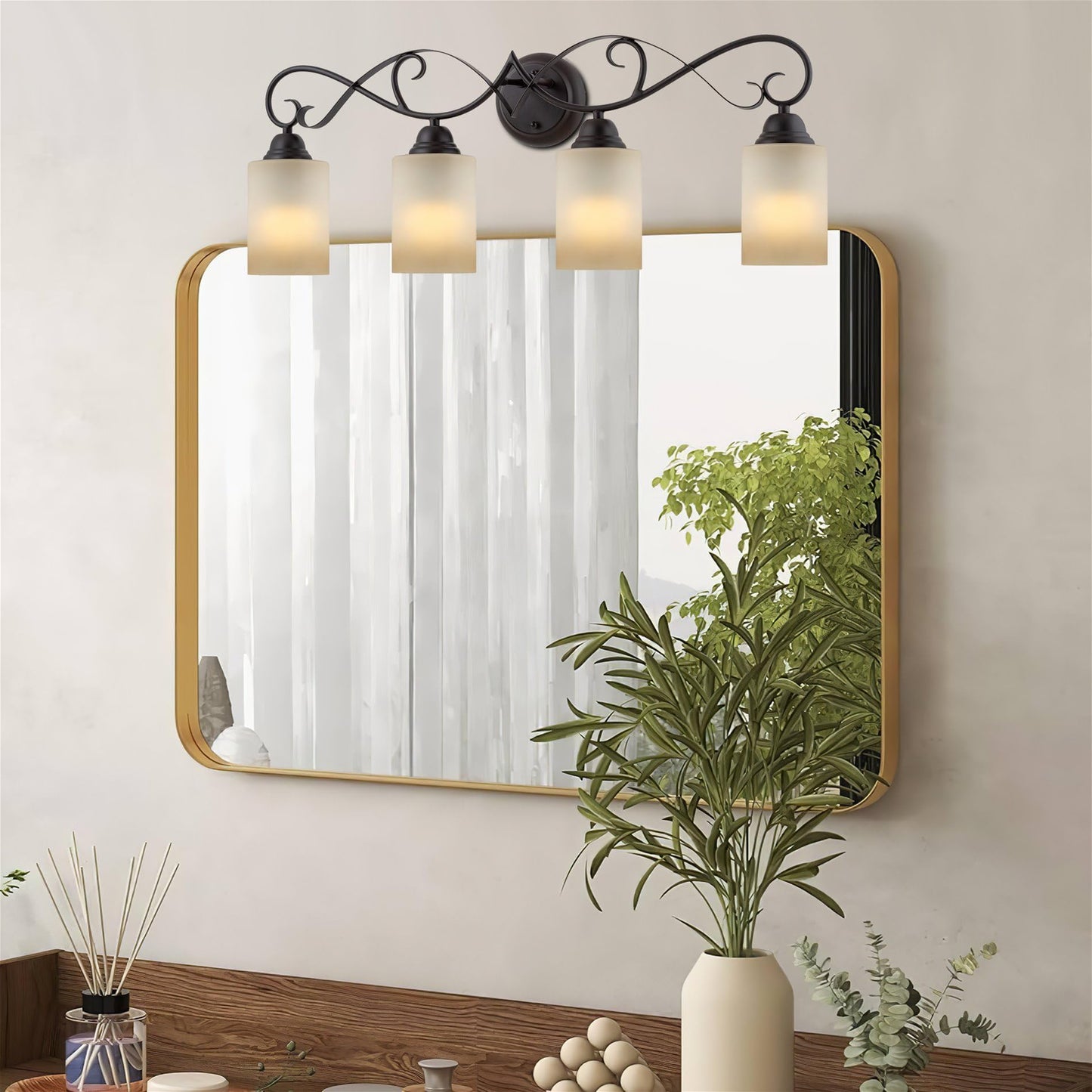 Kira Home Villa 6" Pendant Light Glass Shade Replacement w/Amber Cylinder Design (Set of 3), Bathroom Vanity Light & Chandelier Glass Upgrade, 6" x 4", Fits Threaded Medium Base Sockets