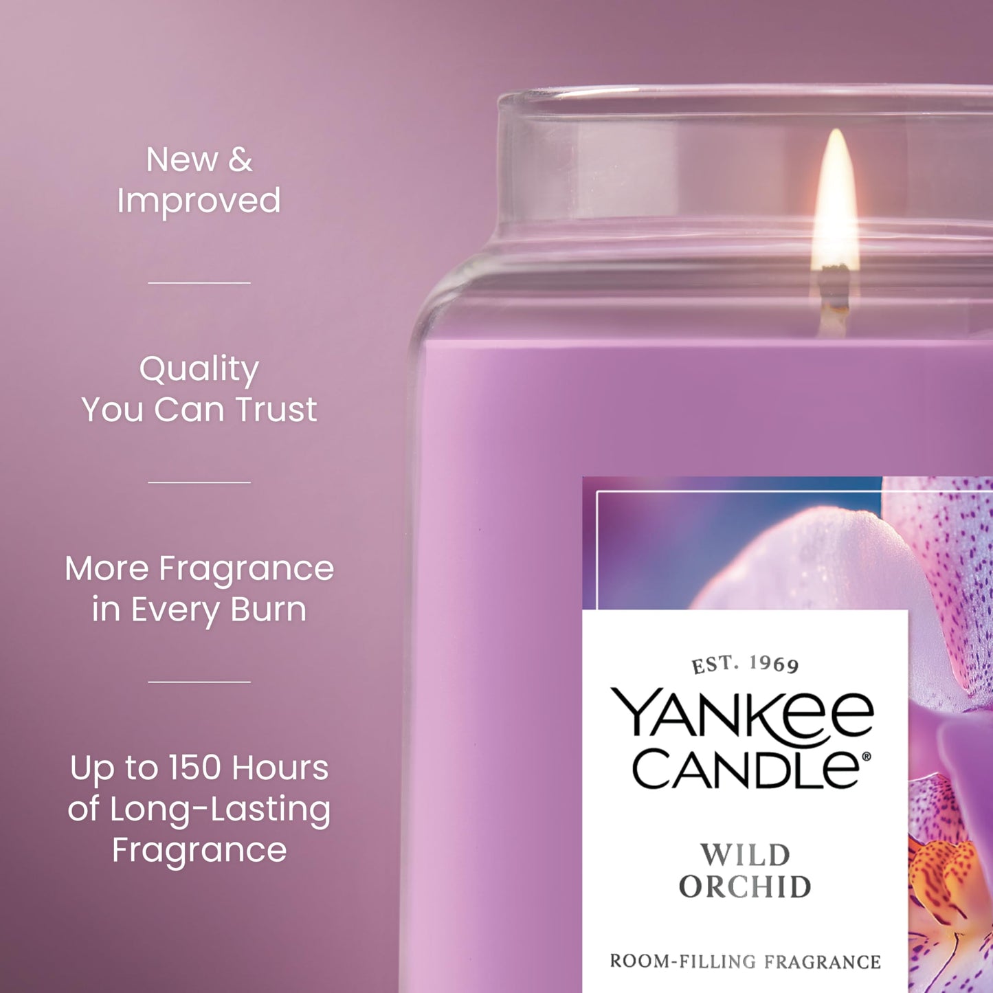 Yankee Candle Wild Orchid Scented Candle, 22oz Large Jar with up to 150 Hour Burn Time, Giftable