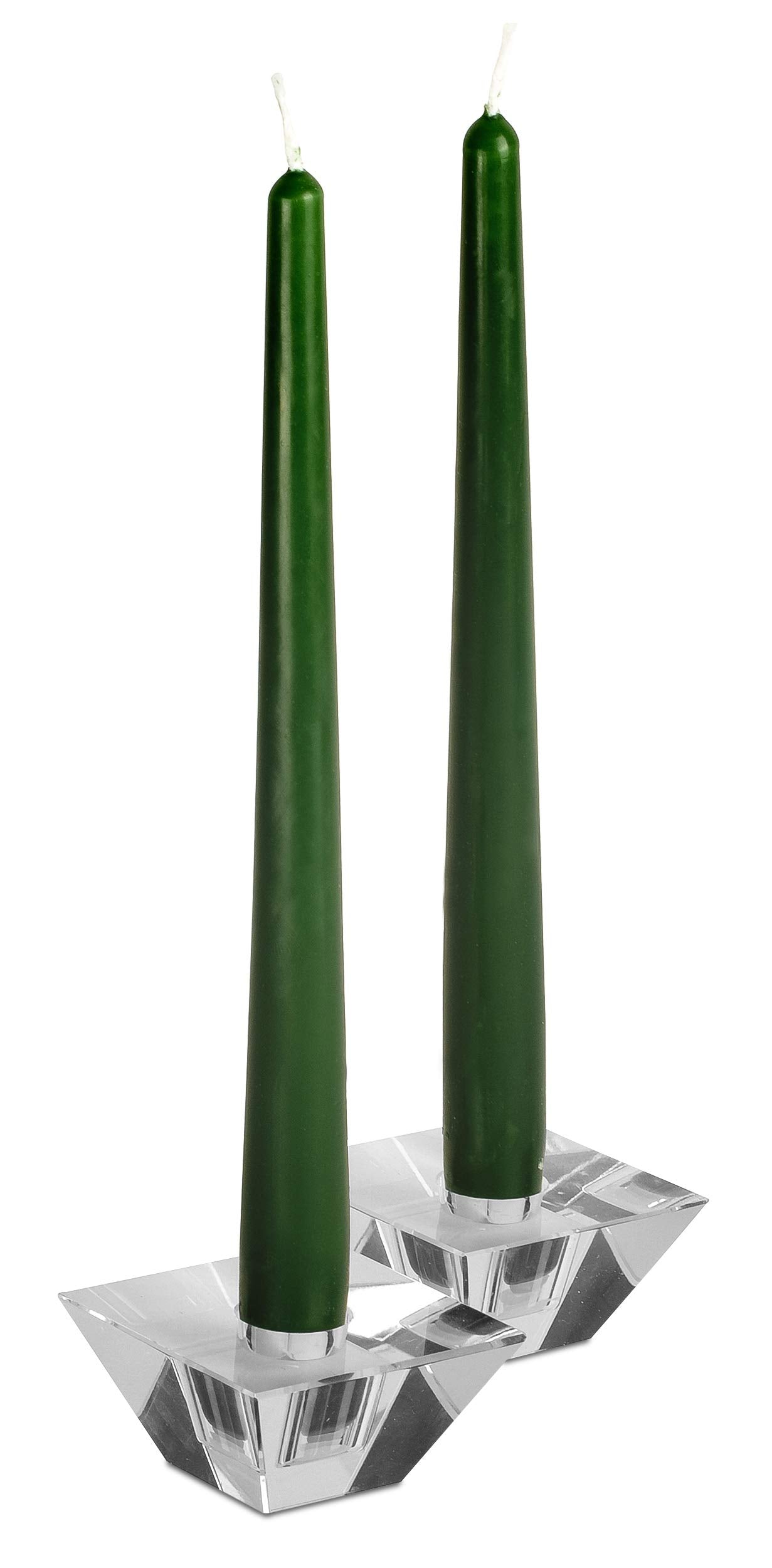 Hyoola 12 Pack Tall Taper Candles - 14 Inch Hunter Green Dripless, Unscented Dinner Candle - Paraffin Wax with Cotton Wicks - 12 Hour Burn Time