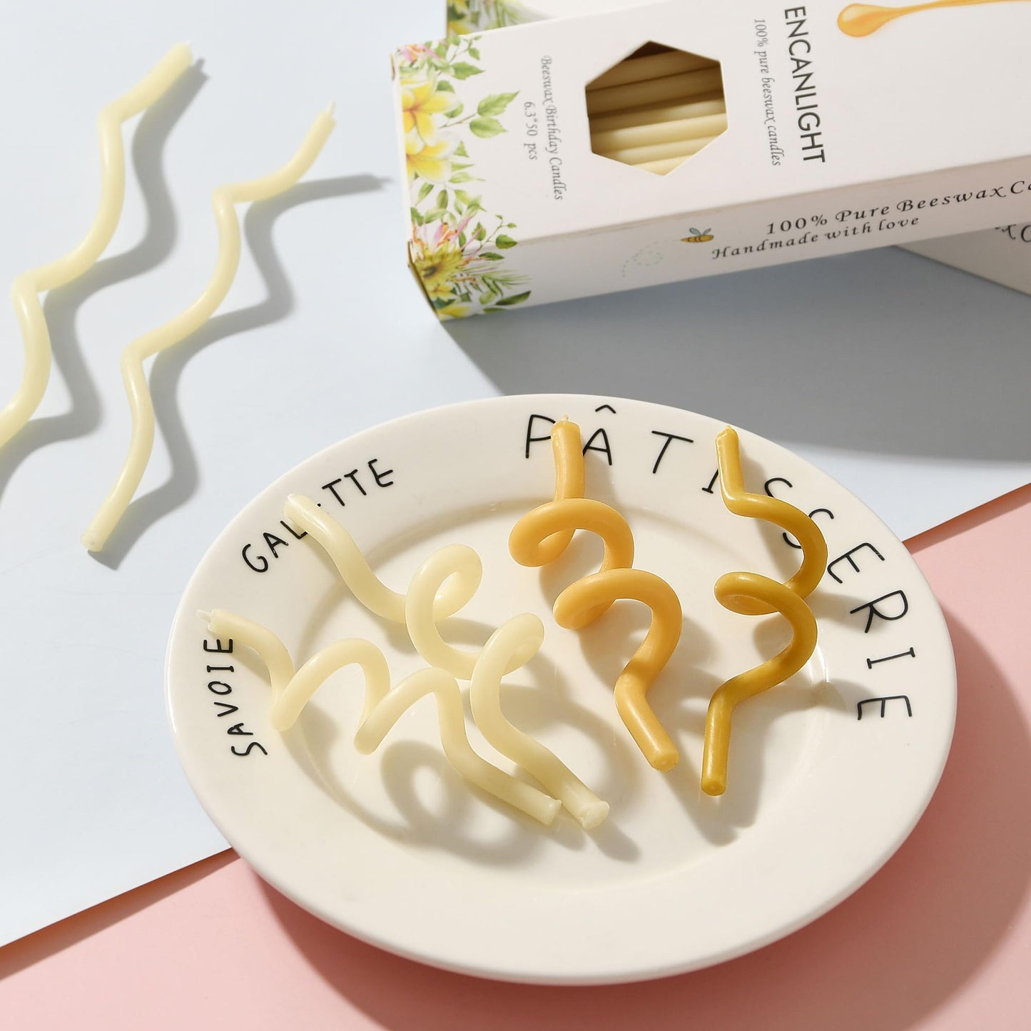 7.3 Inch Natural Pure Beeswax Prayer Candles, 50 Pack Dripless Smokeless, Unscented Devotional Candles for Church, Hanukkah, Christmas, Yoga, Rituals & Daily Prayer