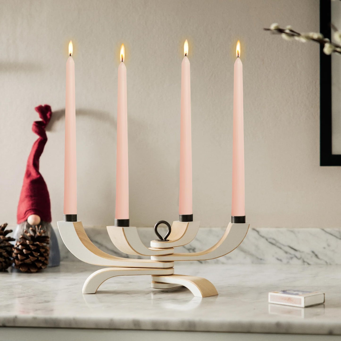 Smokeless Rose Scented Taper Candlesticks Long Lasting Burn 10 Inch Aromatherapy Candles for Home Décor Wedding Decoration Wedding Gift