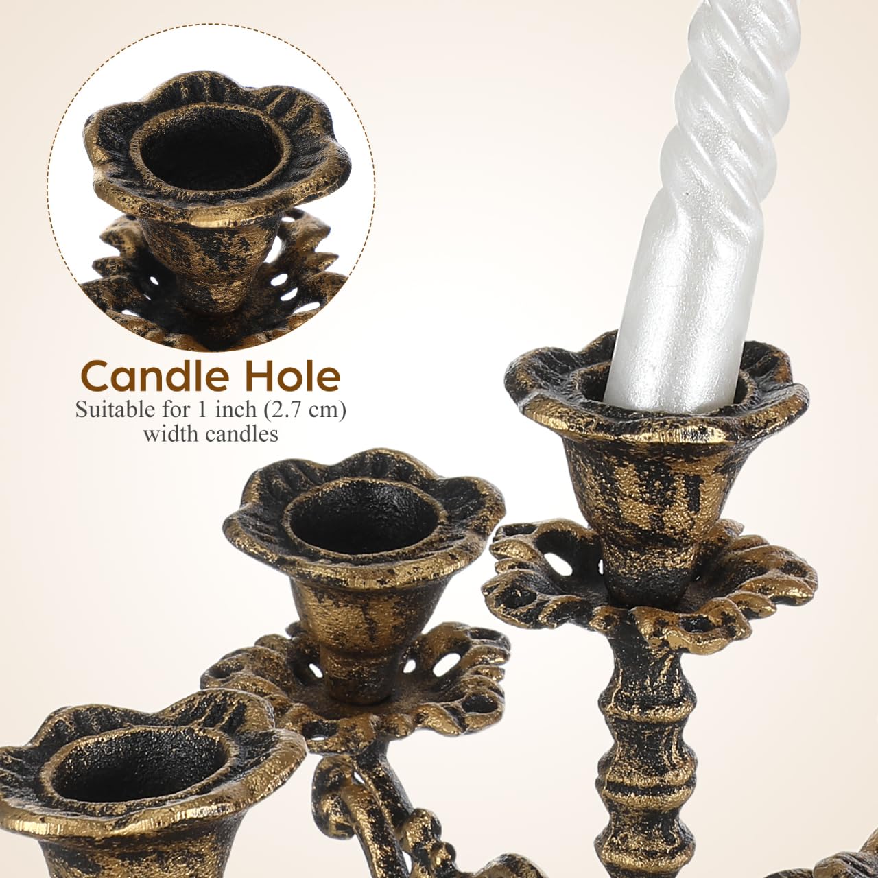 Abaodam Retro Candleholder European Style Candle Stand, 12.79Inch Metal Table Candlestick for Home Decoration Wedding Banquet Hotel Use, Centerpieces for Tables