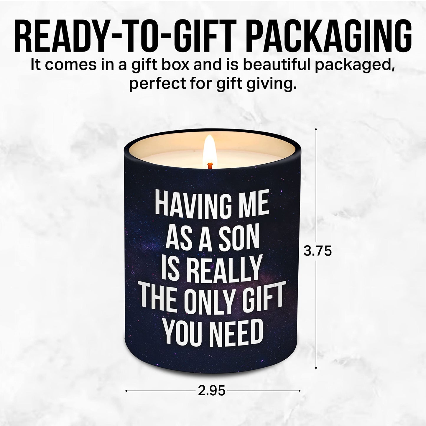 Mothers Day Gifts for Mom from Son - Birthday Gifts for Mom from Son - Moms Birthday Gift Ideas from Son - Mother Gift, Funny Mother Candle, 10 Oz Jar Lemongrass Scent Soy Wax Candle