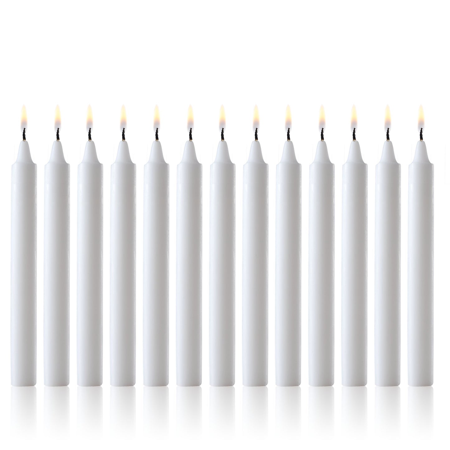 PARNOO 8" White Unscented Tapered Candles, 40 Pcs 7-Hour Long Burn Time, Dripless & No Soot - Hand-Dipped Tall Candles for Weddings, Dinners, Parties, & Special Occasions