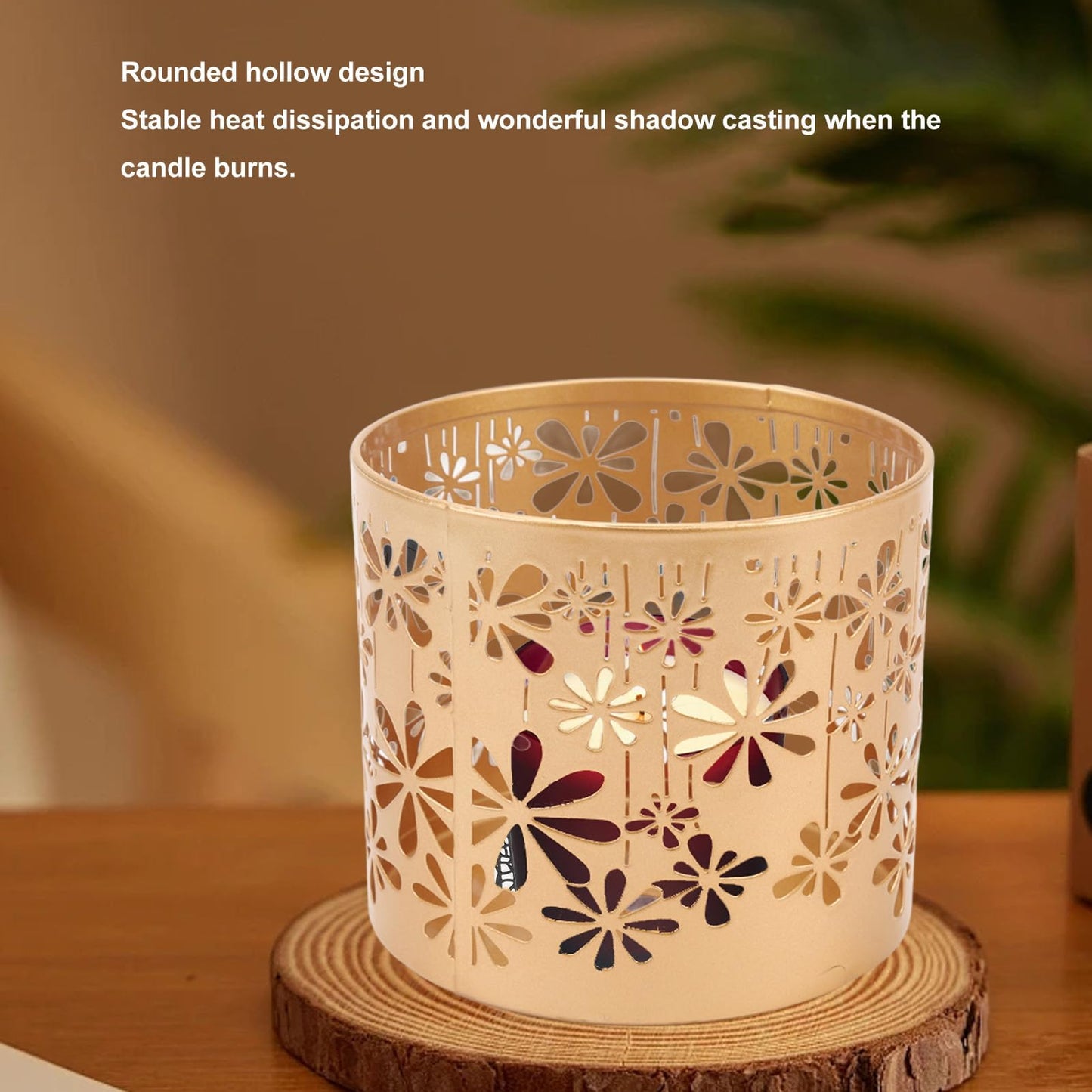 Metal Candle Holder, Hollow Out Decorative Candle Cage Tealights Holder Candlestick Stand for Table Centerpieces Fireplace Wedding Party