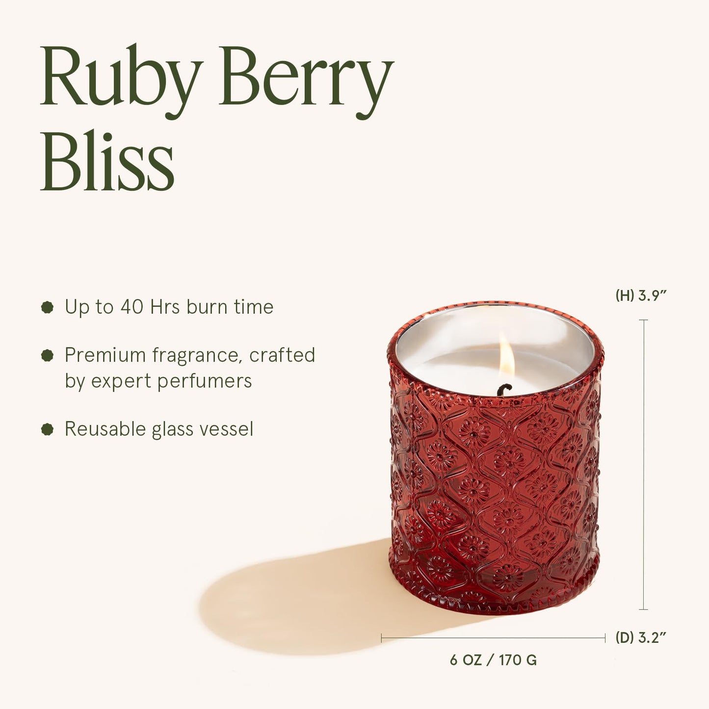 LA JOLIE MUSE Christmas Scented Candle Duo | 2×6 oz | Pomegranate & Pine & Ruby Berry Bliss | Evergreen, Berries, Festive | Holiday Vegan Soy Candles | Gift for Home Décor