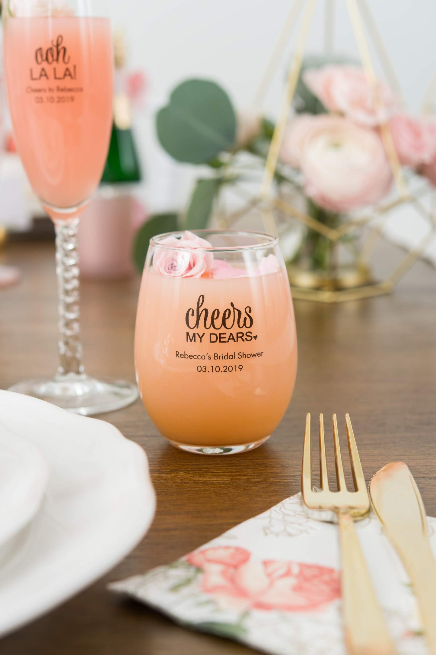 WEDDINGSTAR Personalized Small Stemless Wine Glass 9oz - 36 pack