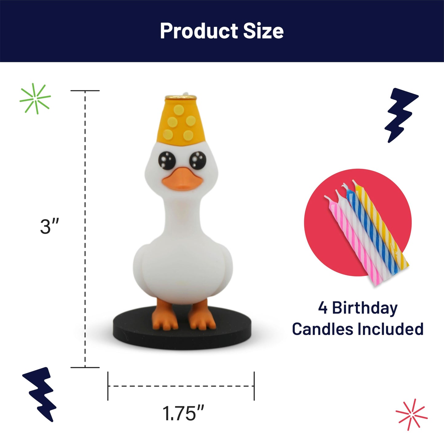 GOOFBALLS Funny Birthday Candle Holder – Humorous Party Decoration & Gag Gift – Quirky Cake Topper for Adults & Friends - Silly Goose