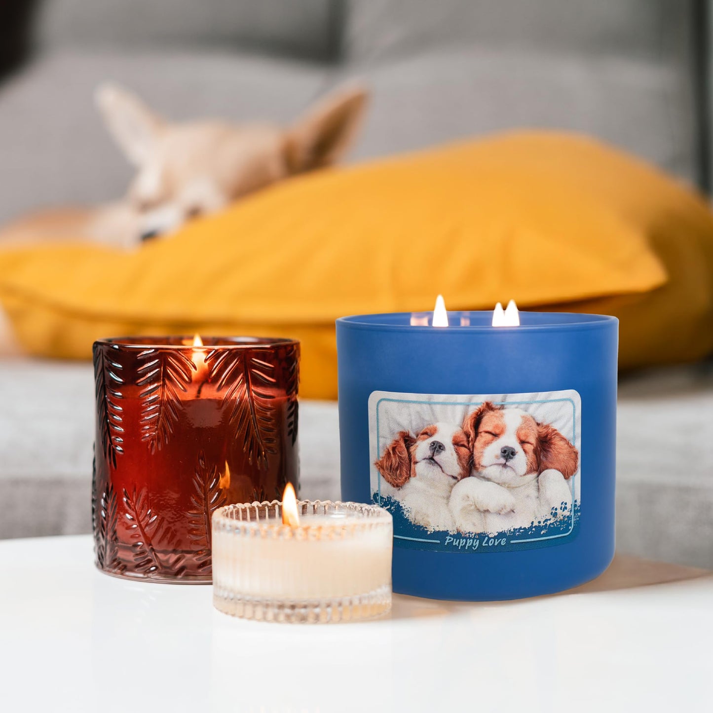 Colonial Candle Puppy Love Scented Jar Candle, 14 oz - Warm & Comforting Home Fragrance, Long-Lasting Burn, Made in The USA