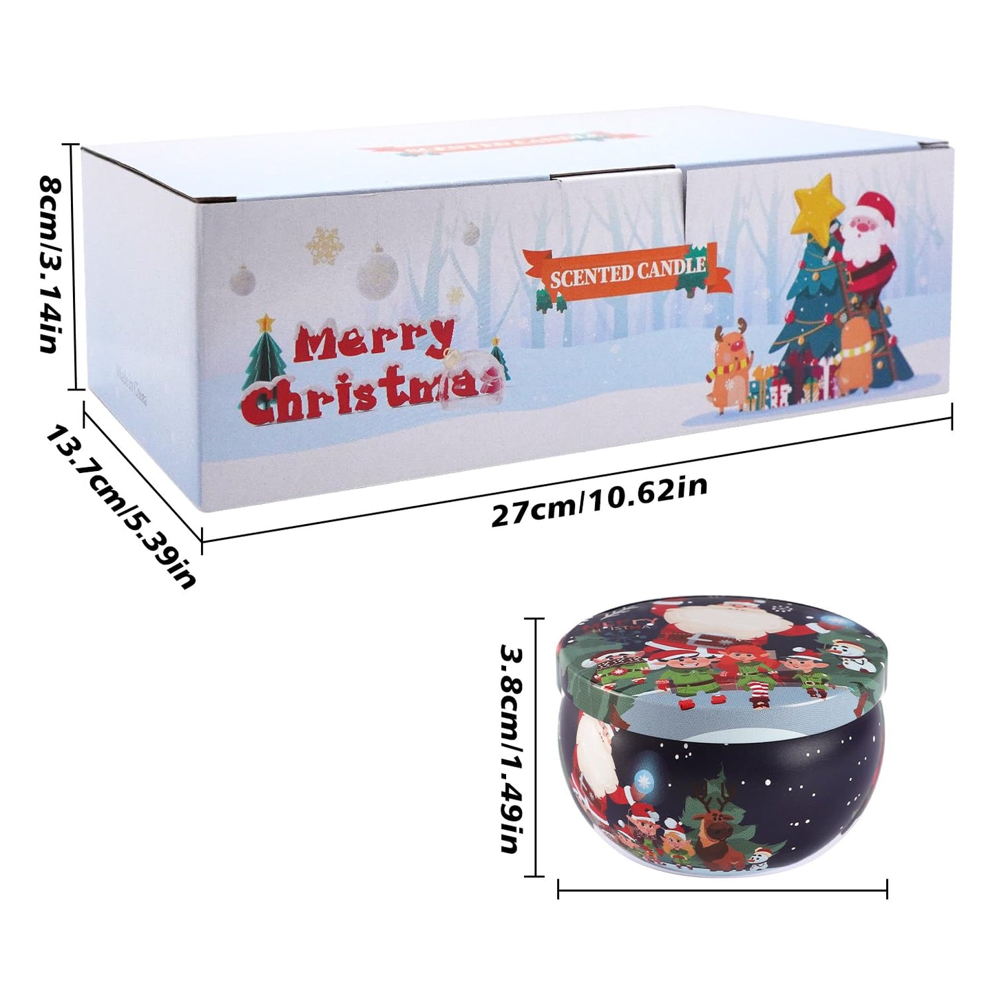 16Pack Christmas Scented Candles Gift- Aromatherapy Candle-Soy Wax-Long Lasting Burn time, Christmas Thanksgiving Gifts for Women，Home Decor