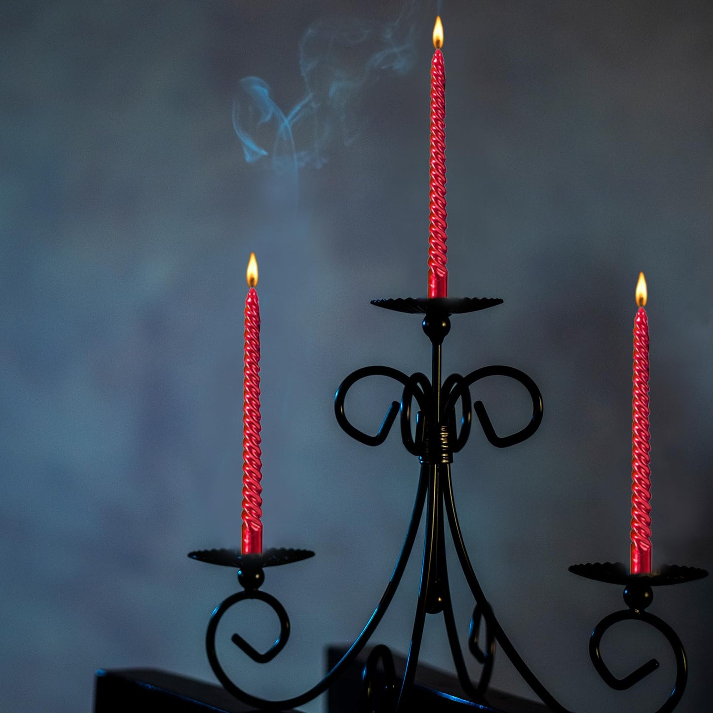 Kemladio Candle, 4pcs 10 inch Red Unscented Taper Candles, 8 Hrs Burn Time, Dinner, Halloween