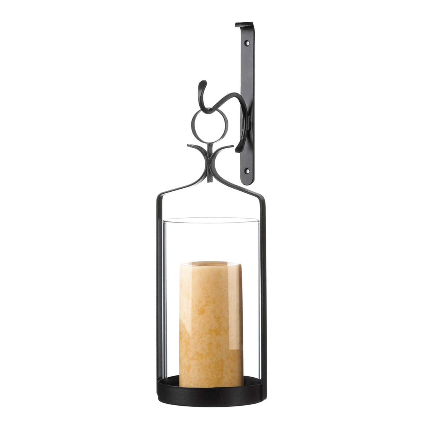 Zingz & Thingz Romantic Metal Wall Sconce Candle Holder, 5x5.625x16, Hanging Hurricane