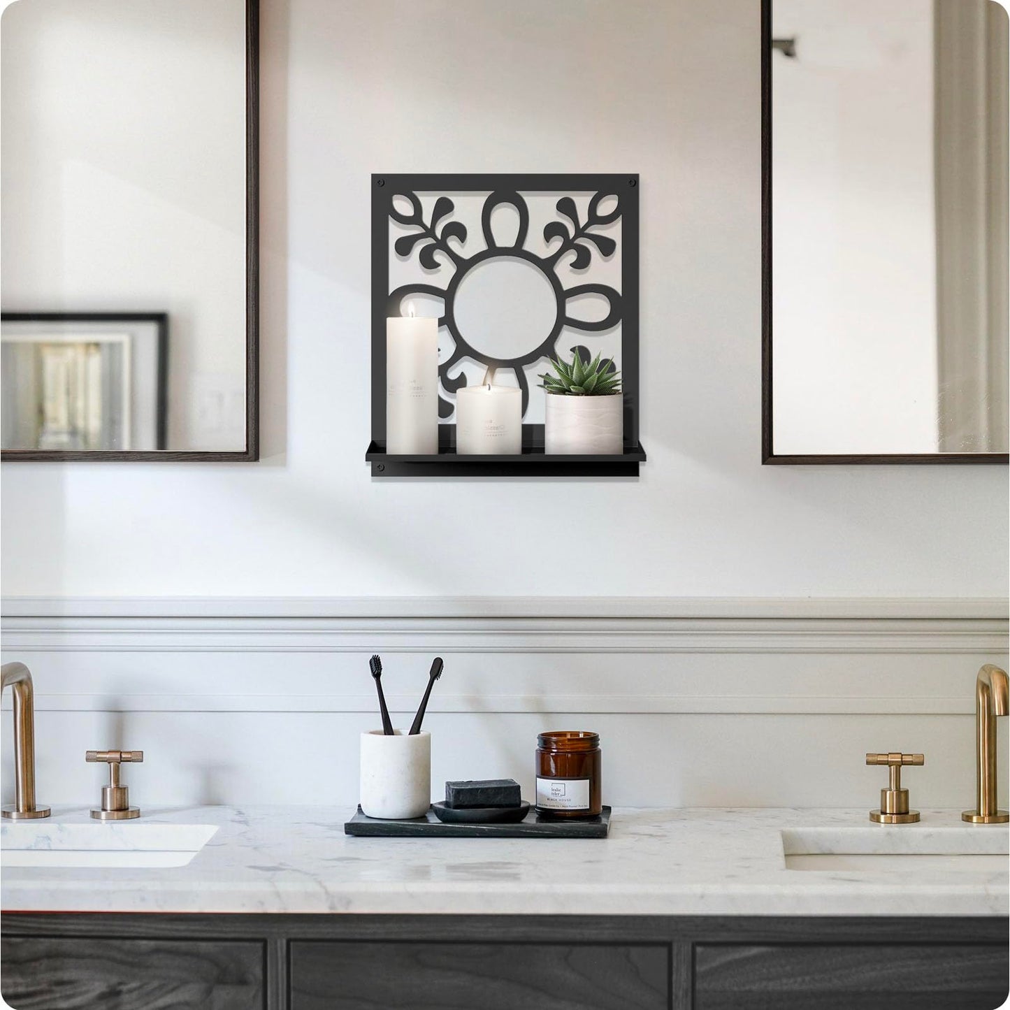 Candle Wall Sconce, Retro Wall Hanging, Farmhouse Wall Art for Living Room Bedroom Bathroom (2 Pack 11.8 x 13 in)