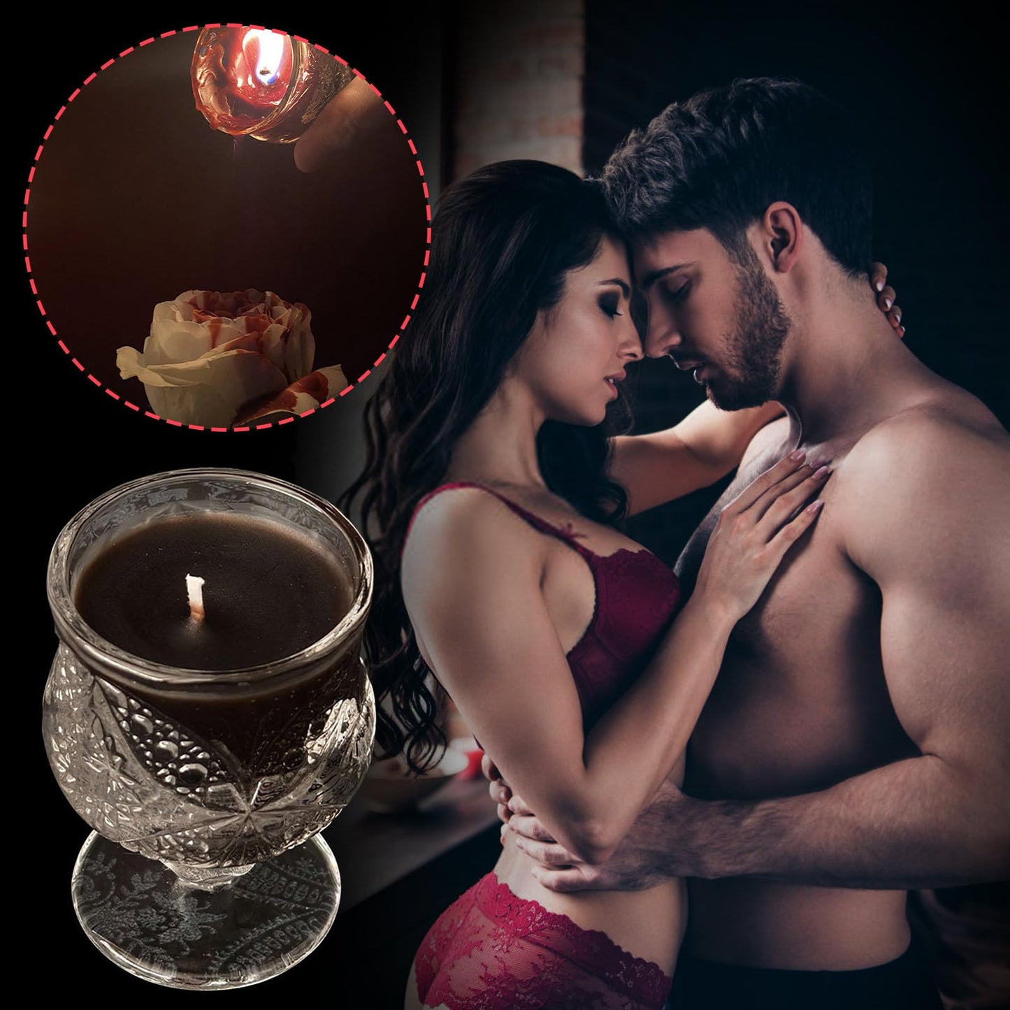 Low Temperature Candles Wine Cup Shaped in The Dark Scented Candles Low Heat Romantic Wax Play Candles Body Safe Low Temp Drip Candles Massage Soy Candles (F)