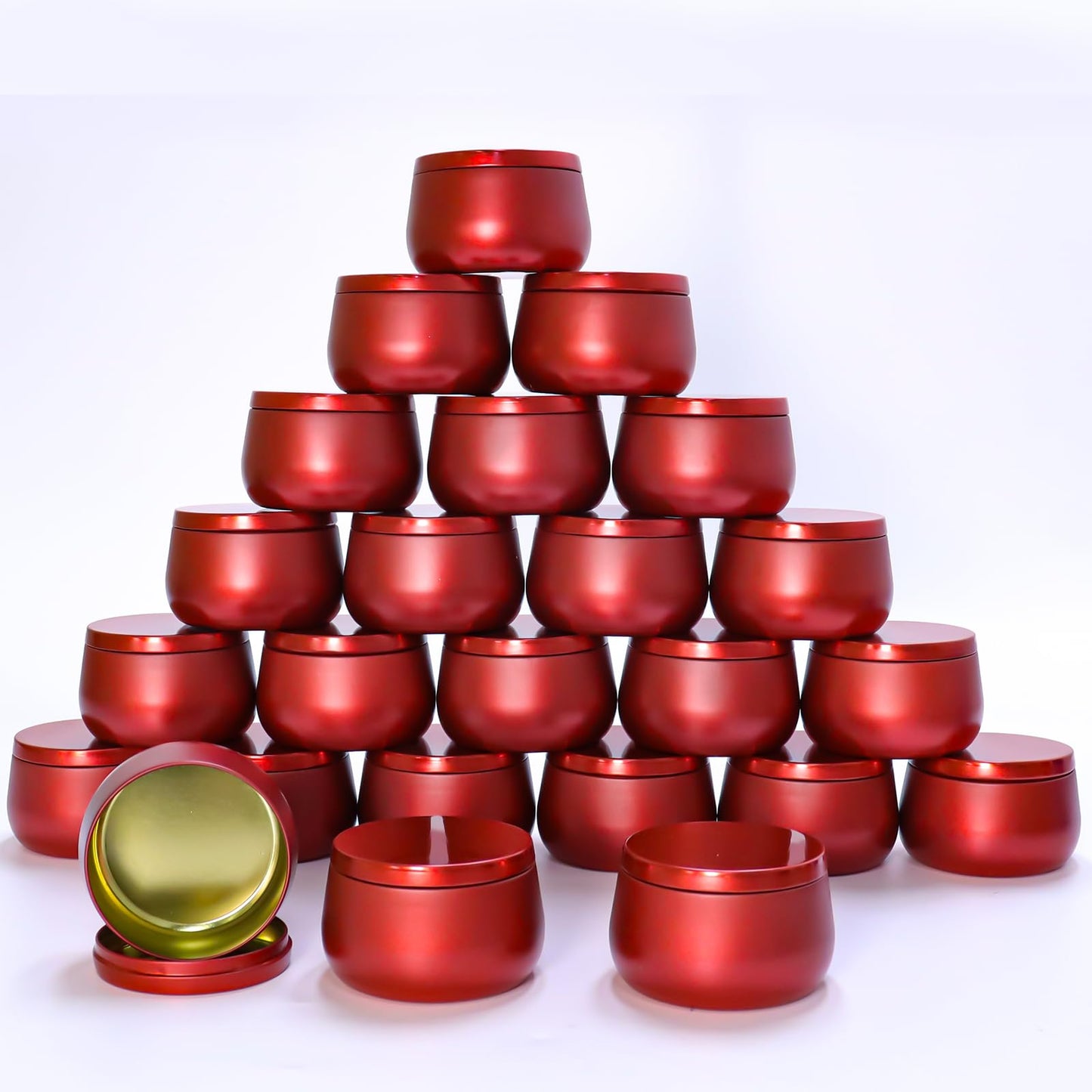 HOMAMAMOON 24 Pcs 8oz Candle Tins with Lids Bulk, Drak Red Metal Candle Jars for Making Candles, Shatterproof Empty Candle Containers & Vessels for DIY Travel & Small Business