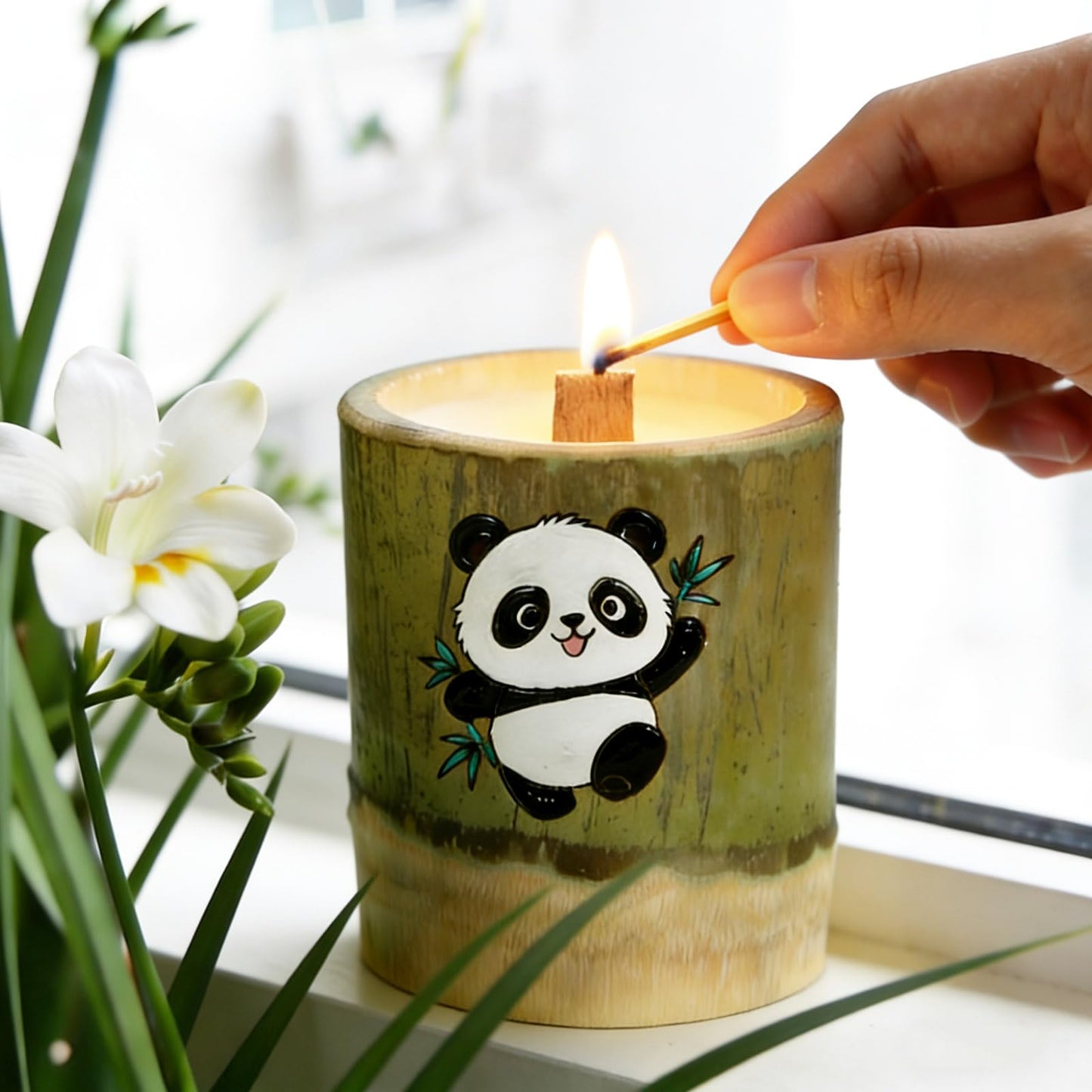 WJeffloom Premium Scented Soy Wax Candles Set - Long-Lasting Aromatherapy with British pear and Freesia Fragrance for Home Bedroom Bathroom Decor & Gifts