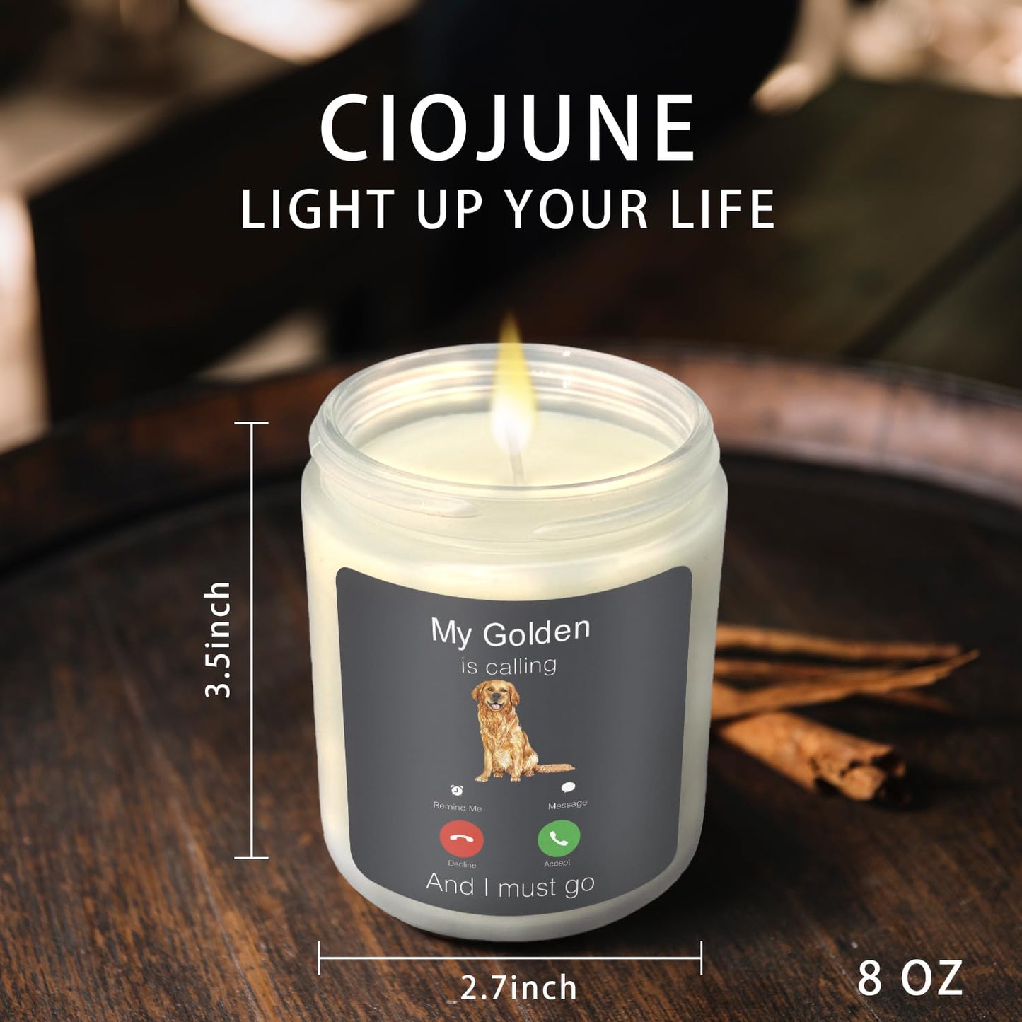 CIOJUNE My Golden Retriever is Calling Lavender Scented Candles for Home, Golden Retriever Lovers Gifts for Women Girl