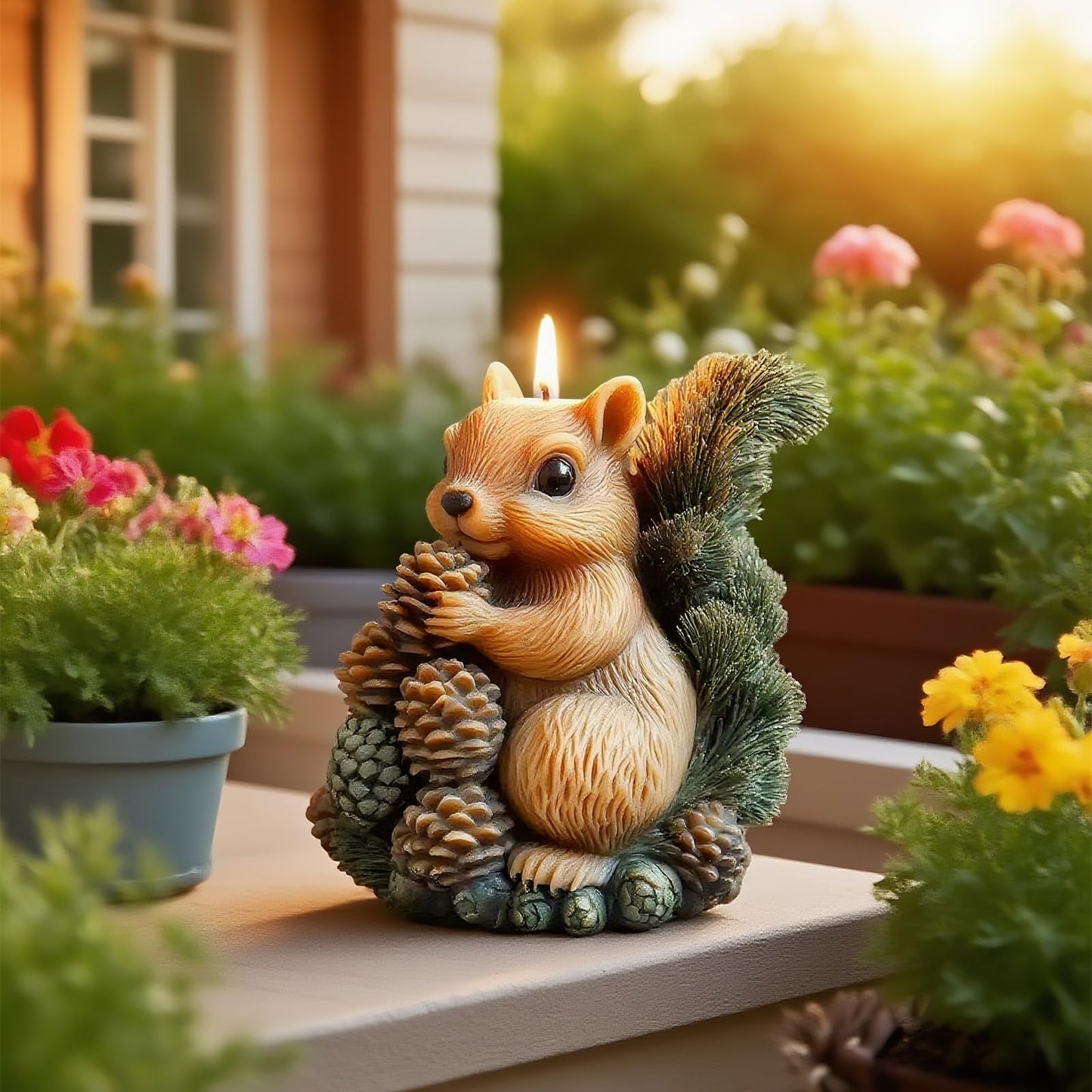 Squirrel Silicone Candle Mold, 3D Cute Animal Squirrel with Pinecone Molds for Candle Making, Resin Casting Molds for DIY Epoxy Resin Craft, Aromatherapy, Plaster Ornament & Home Decoration