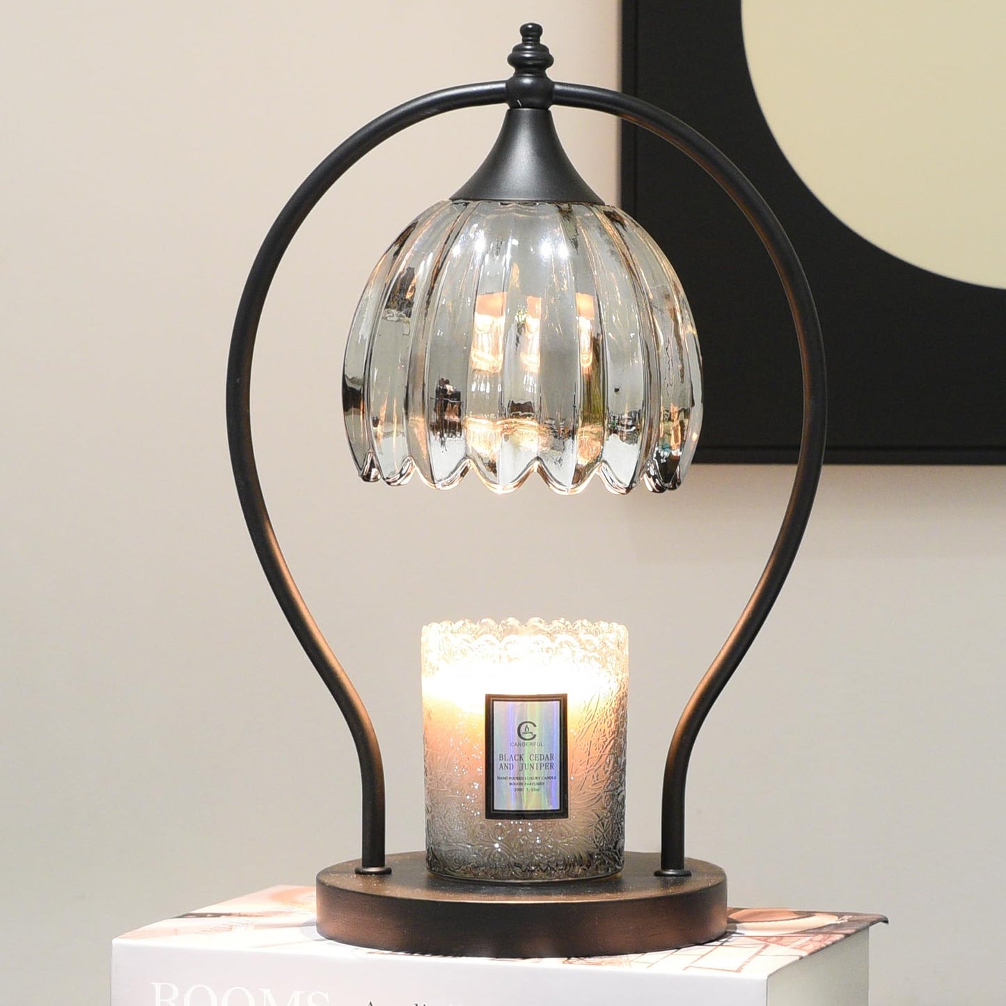 GOODBUY Candle Warmer Lamp with Timer, Dimmable Top-Down Candle Warmer for Jar Candles, Electric Wax Melt Warmer Lamp with 2H/4H/8H Auto Shut Off, Home Decor Gift for Bedroom Living Room Office