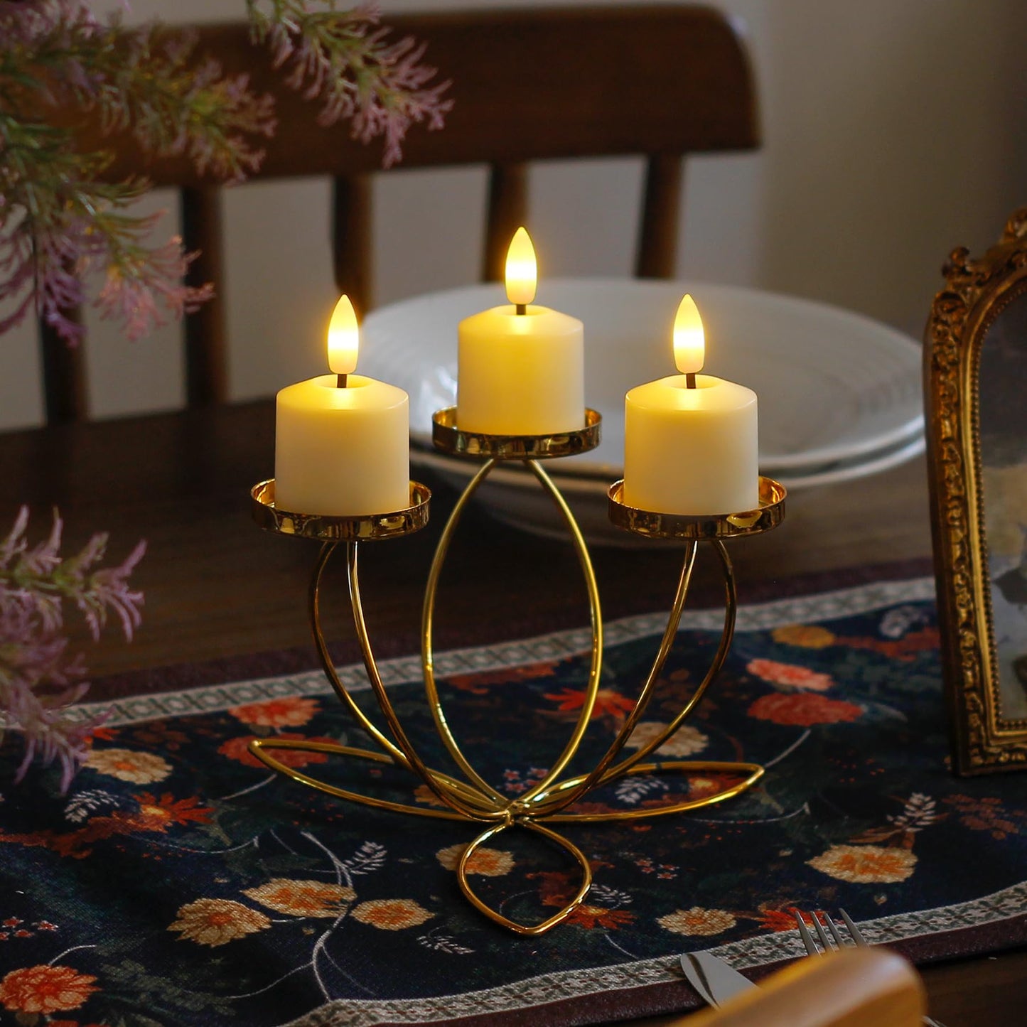 Mavandes Small Flickering Tea Light Flameless Candles with Battery and Remote,1.5" x2.5" Ivory LED 2/4/6/8H Timer Votive Battery Operated Pillar Plastic Long Lasting 6pcs Tealight Candles