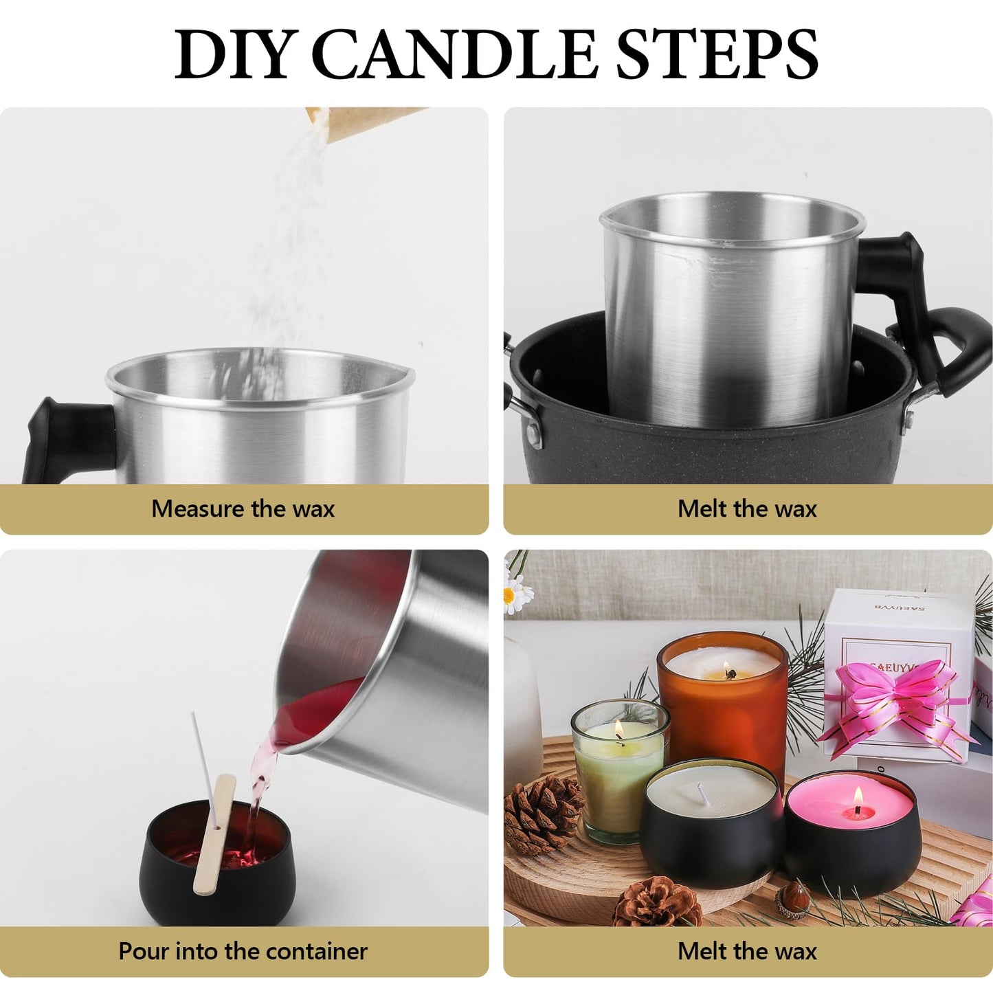 SACATR 10LB Soy Wax for Candle Making, 100% Soy Wax - Natural Candle Wax- No additives and Pure, Premium Quality Candle Wax for Candle Making