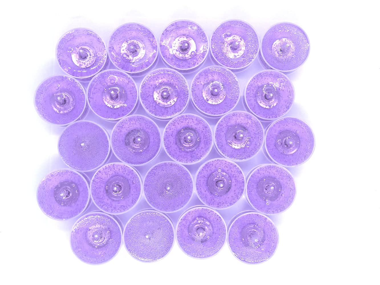 24 Pack Lavender Color Unscented Up to 8 Hour Mineral Oil Based Tea Light Candles for Home and Special Events by The Gel Candle Company™