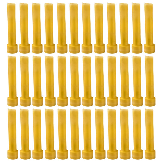 Hecate Magic Mall Taper Candles 4.5 Inch Tall | Unscented, Dripless | Vibrant Multicolor Dinner Candles for Home Décor, Events, Holidays, Weddings | Clean Burning | Smokeless (36, Golden)