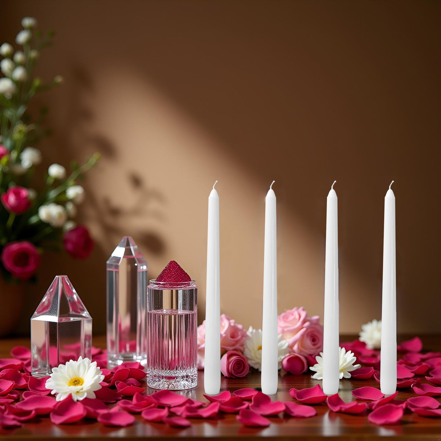 CANDLESEE 12 Pack White Taper Candles丨Taper Candles 10 Inch Dripless丨Unscented & Smokeless Candlesticks Bulk丨7-8 Hours Long Burning Tall Candles丨Ideal for Christmas Weddings Parties Dinner