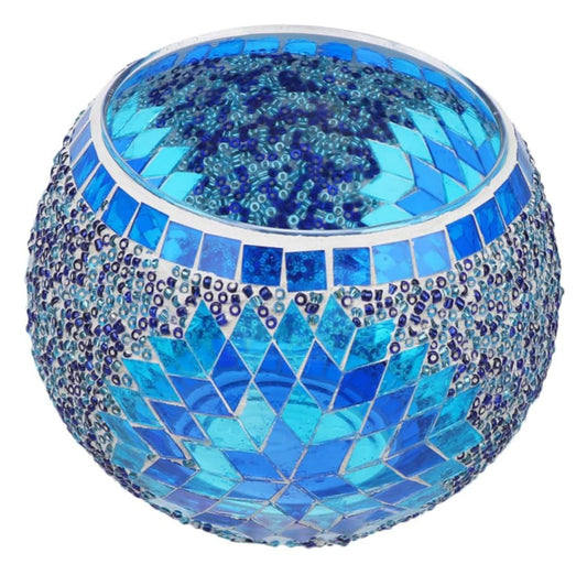Maimeili Vintage Mosaic Glass Romantic Stained Votive Scented Candle Holder Base Tealight Candles Elegant Home Table Decor(NO Candles) for Wedding Party Christmas Church