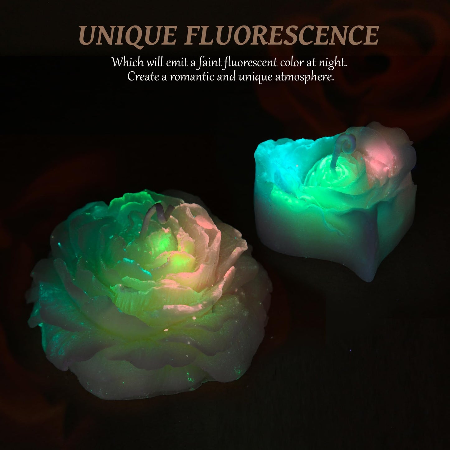 SUPXYC 4PCS Low Temperature Candles, Candle for Wax Play Low Heat, Low Temp Candles Wax Play, Body Safe Candle Waxs Play for Couples Date Night (Peony, Heart, Fluorescence)