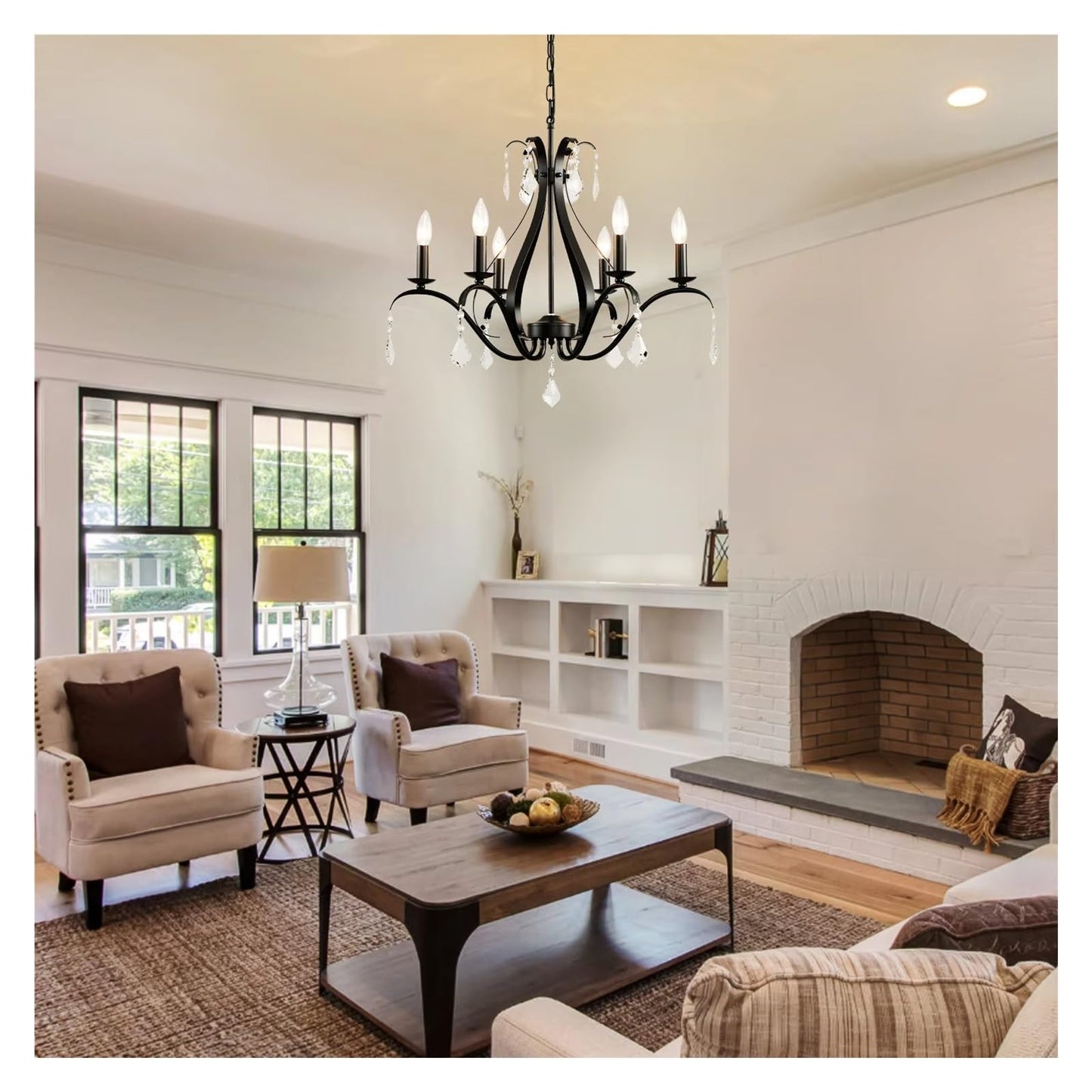 Modern Chandelier for Dining Room Living Room K9 Crystal Pendant Lighting Candle Chandeliers Home Decoration Light Fixtures,Comfortable Lighting