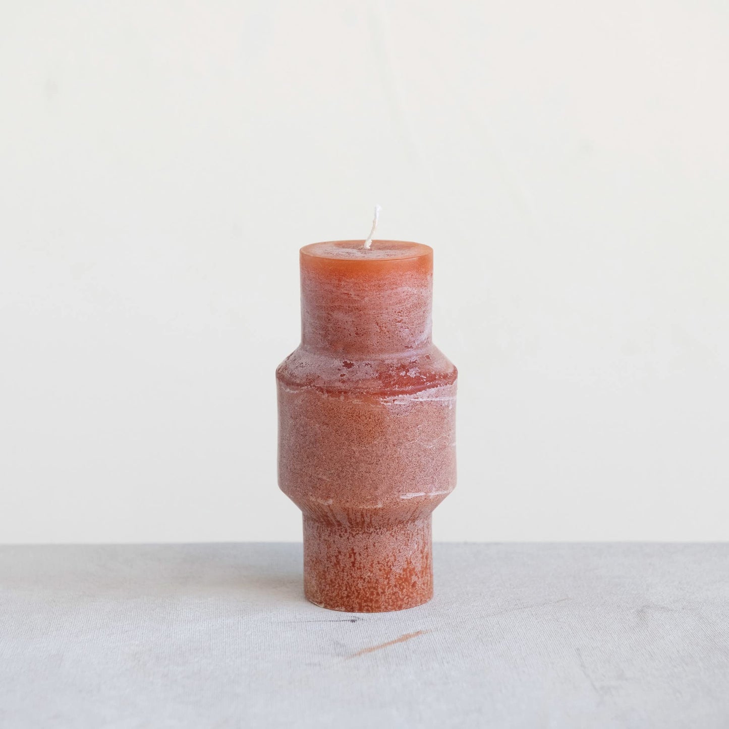 Creative Co-Op Unscented Totem Pillar, Spice Candles, 3" L x 3" W x 6" H, Orange