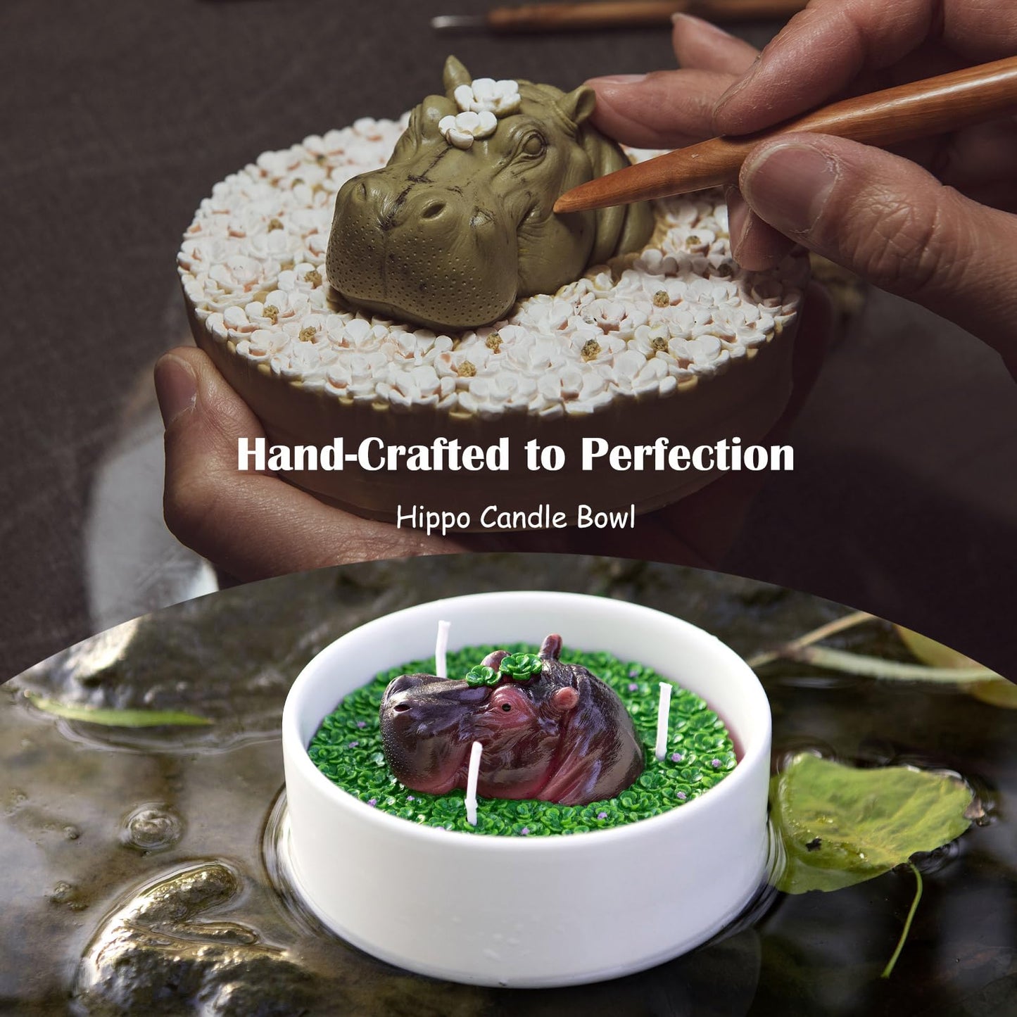 Hippo Vegetable Wax Candle Bowl