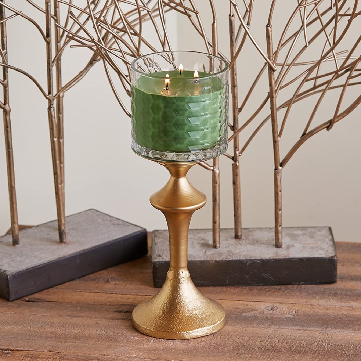 Root Candles Holiday Scented Candles Honeycomb Glass Premium 3-Wick Handcrafted Beeswax Blend Candle, 12-Ounce, Winter Balsam