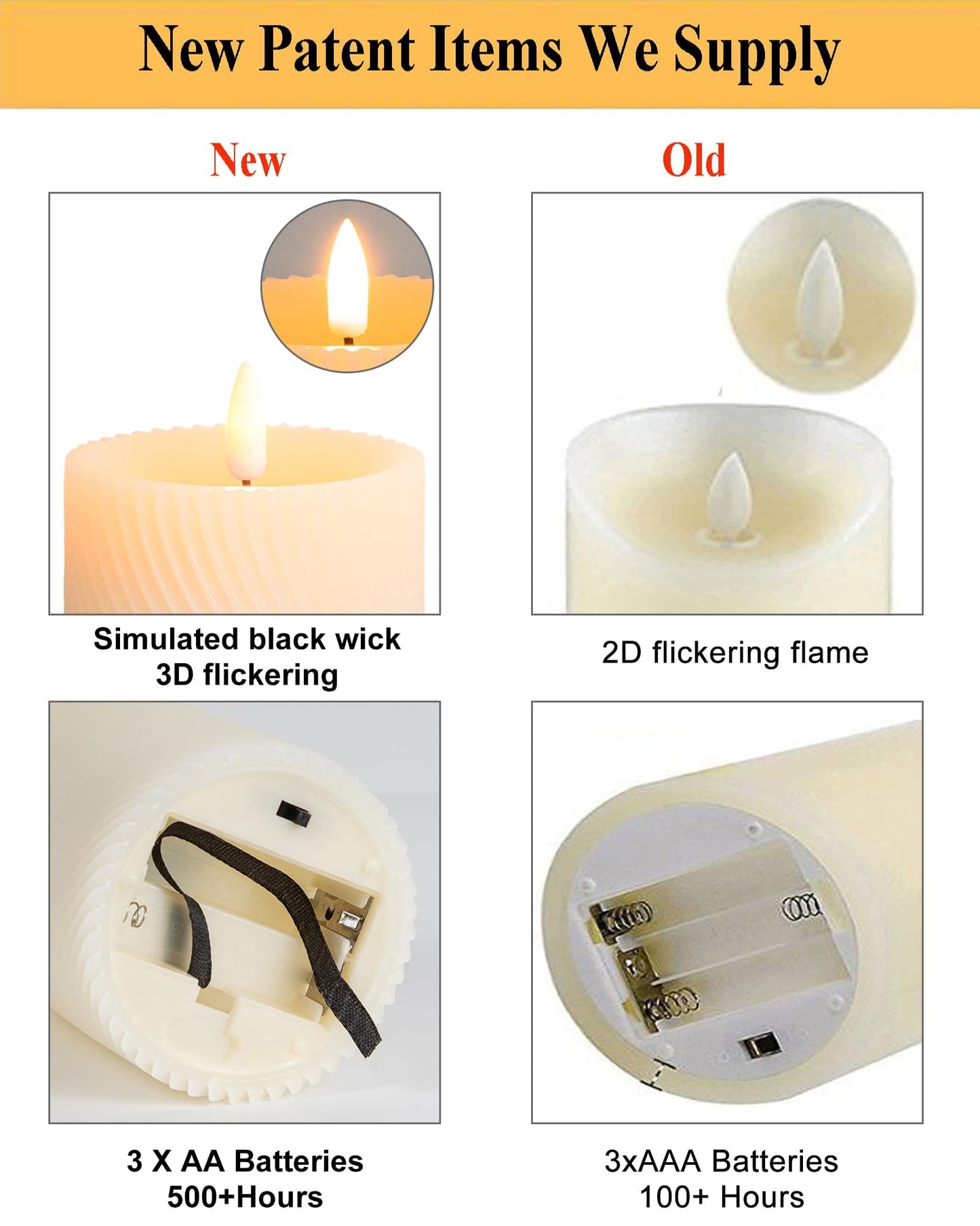 ANGELLOONG Flickering Flameless Candle with Remote, Real Wax Battery Operated Candles with Timer, Set of 3 Fake LED Electric Pillar Candles for Home Party Holiday Christmas Decor, Twill