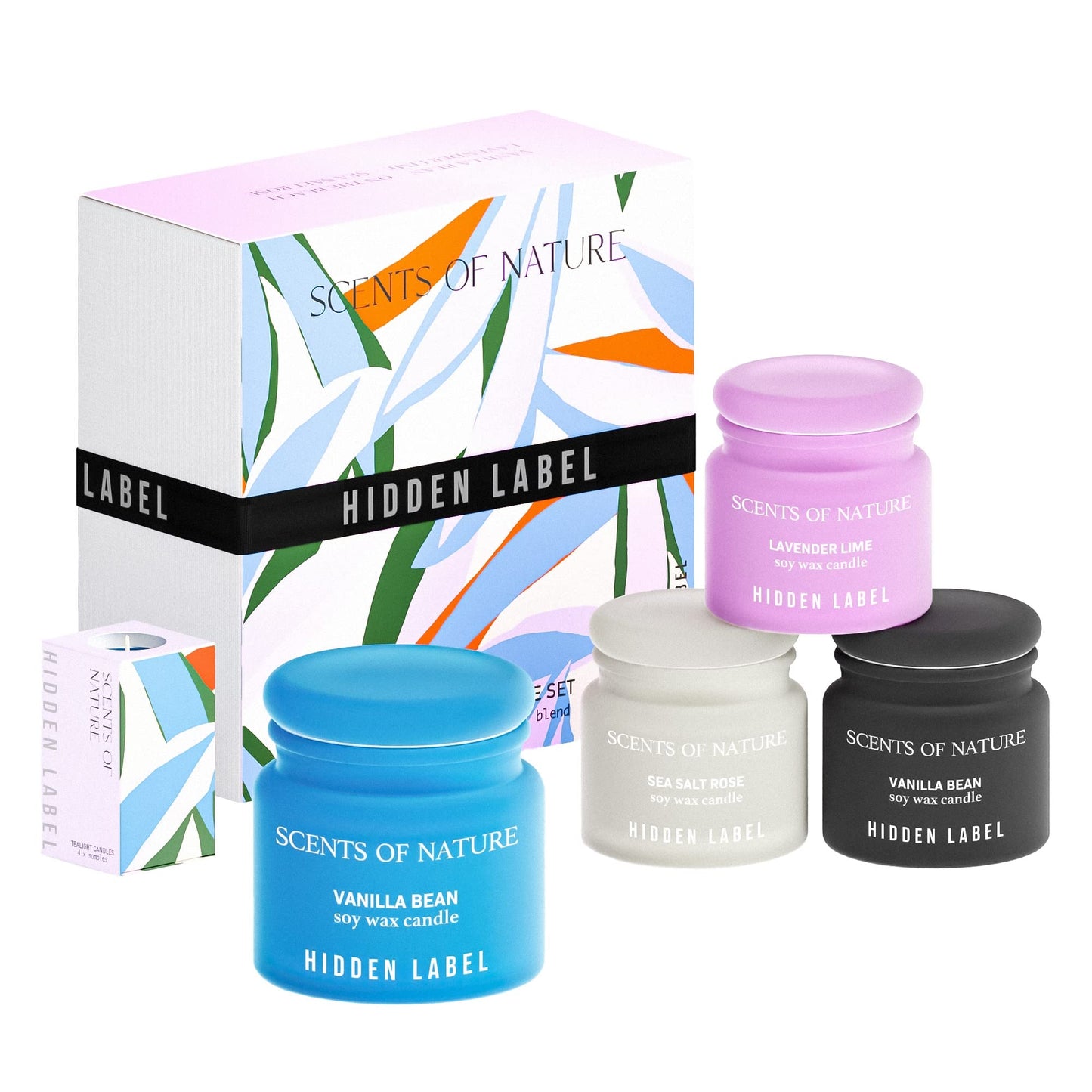 Scented Candle Gift Set for Women, 4-Pack Soy Wax Candles (Vanilla Bean, Beach, Lavender, Rose), Aromatherapy Candle Gift for Mom, Birthday Anniversary Mother's Day, Non-Toxic Small Candle Set