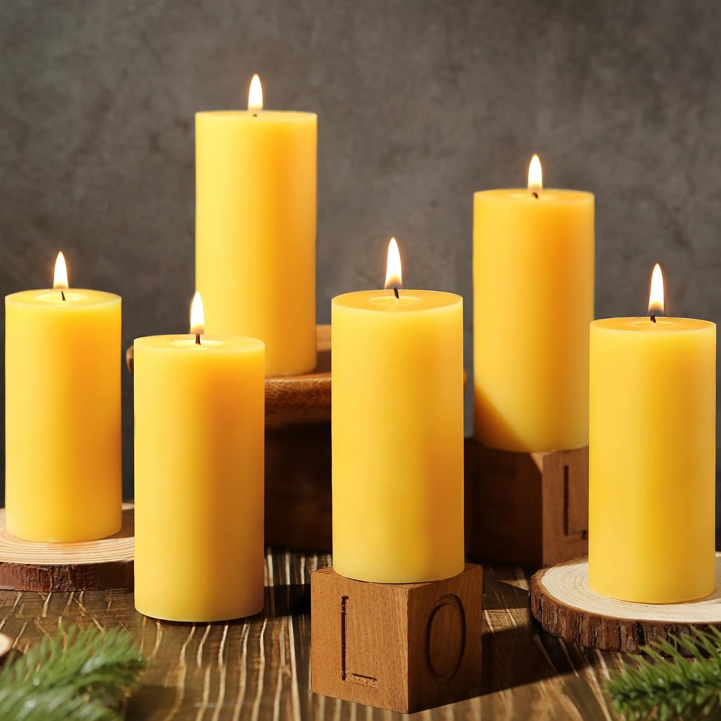 8 Pack Natural Beeswax Pillar Candles,100% Pure Beeswax Candles-280 Hours Long Burning,Unscented Bees Wax Candle for Home,Prayer,Emergency,Dripless Smokeless Organic Bees Wax Candle