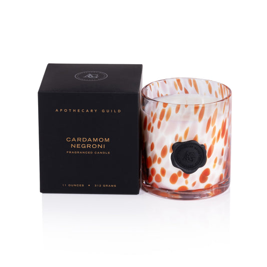 Zodax Apothecary Guild Scented Opal Glass Jar Candle in Gift Box- 11 oz - Cardamom Negroni