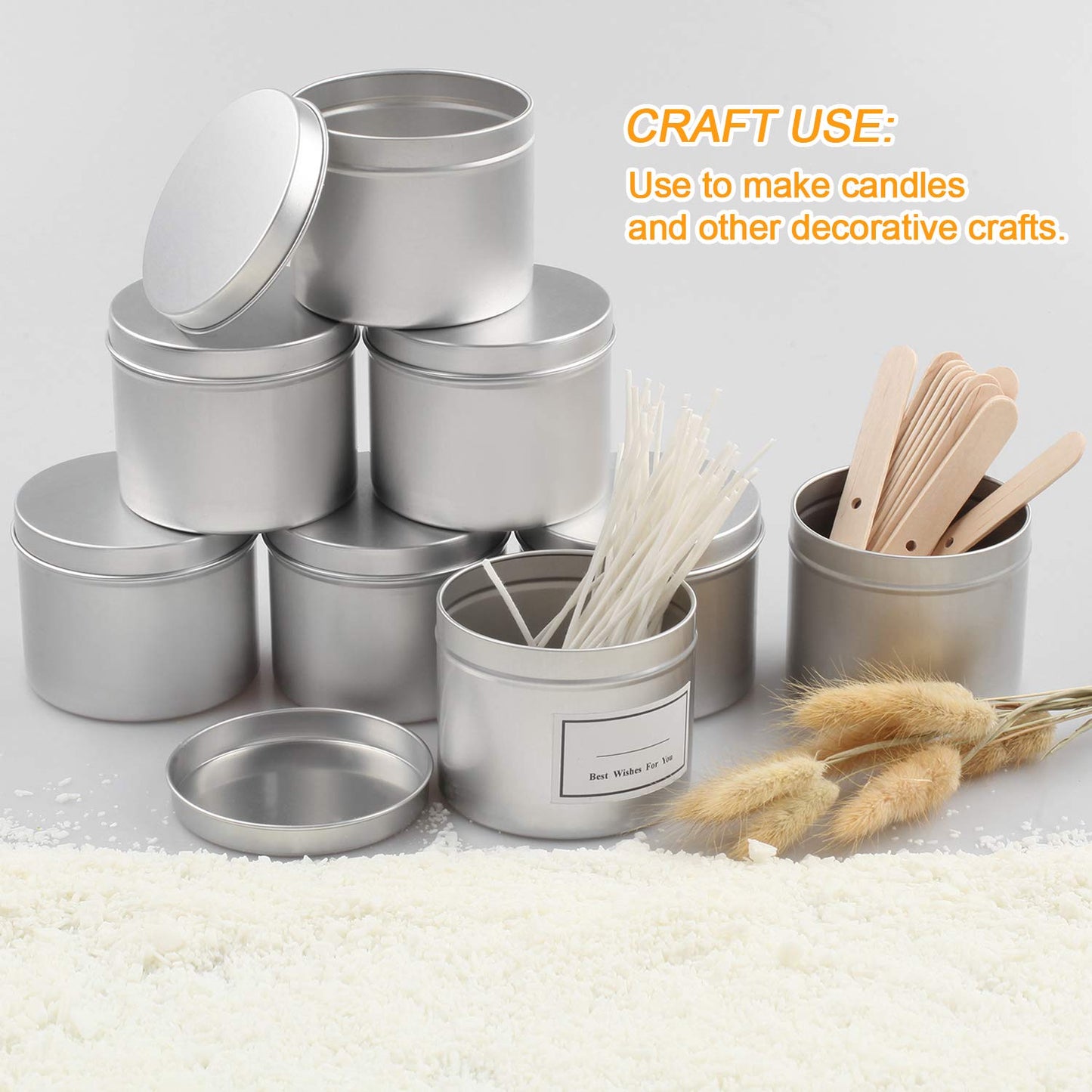 DINGPAI Candle Tin 18 Piece, 4 oz, Candle Containers for DIY Candle Making
