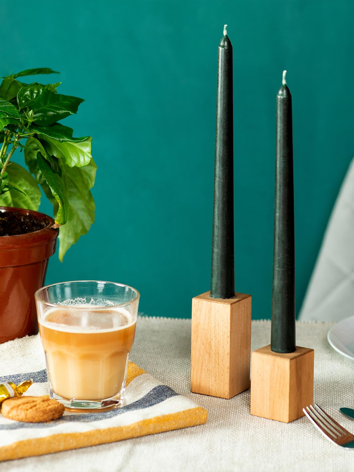 CANDWAX Black 10 inch Taper Candles Pack of 4 - Unscented Smokeless Dripless Tall Candle Sticks - Perfect for Home Decor, Special Occasions and Ordinary Events - Black Taper Candles