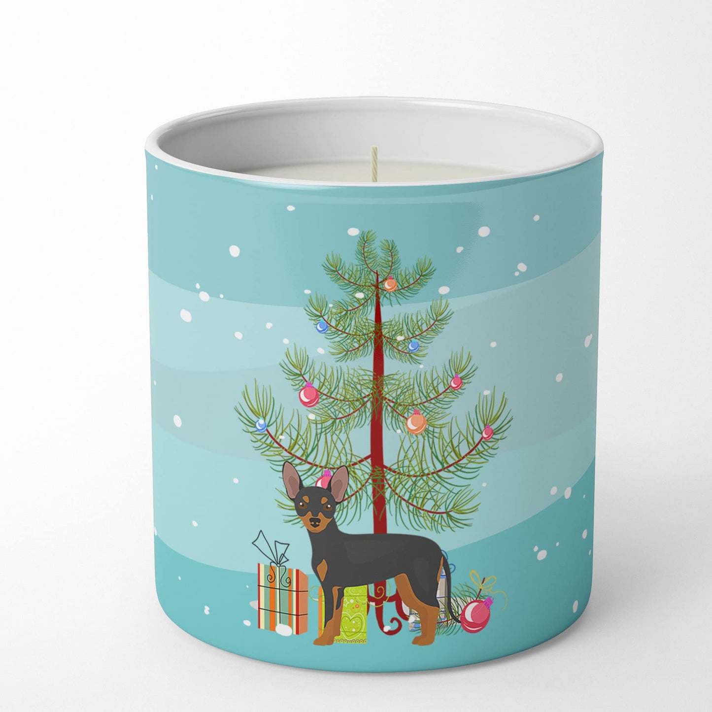 Caroline's Treasures CK3480CDL Prague Ratter Christmas Tree 10 oz Decorative Soy Candle Nature Soy Wax Essential Oil Home Decor Ideal for Bedroom Kitchen Bath Office Gift, 10 oz