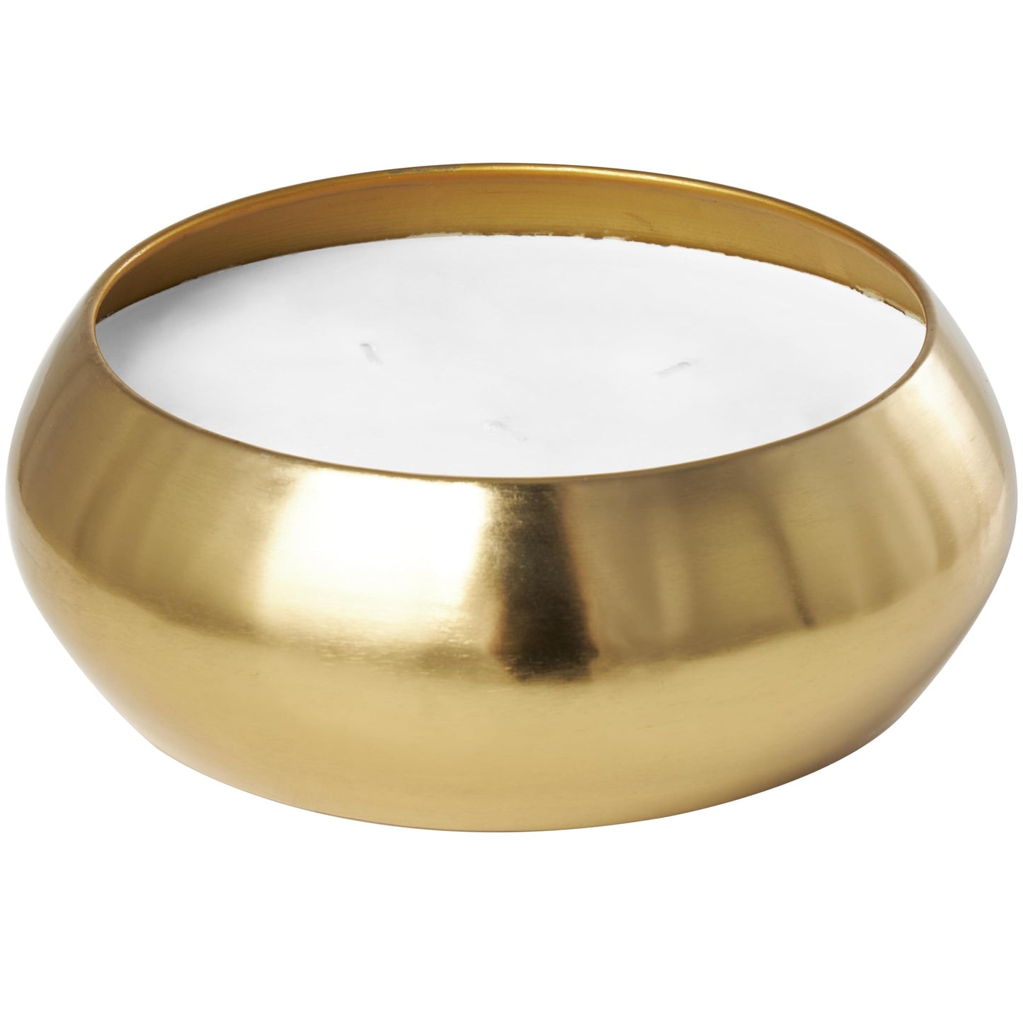 Deco 79 Metal Decorative Candle Jasmine Scented Wide 125 oz 5 Wick Aromatherapy Candle with White Wax, Wax Aromatherapy Candle 11" x 11" x 4", Gold