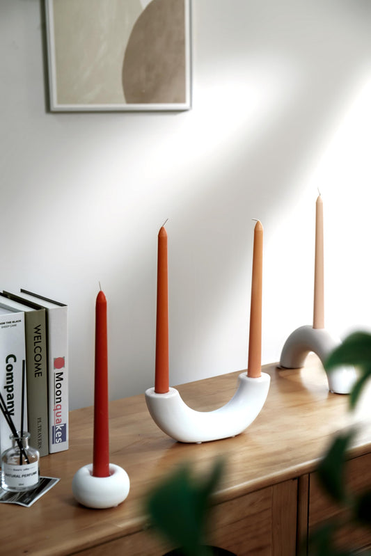 Orange Taper Candles 10'' Pumkin Color Fall Candles Sticks Set of 4 | Citrus Scented, Natural Soy Candlesticks Colorful |Decorative Tapered Candles
