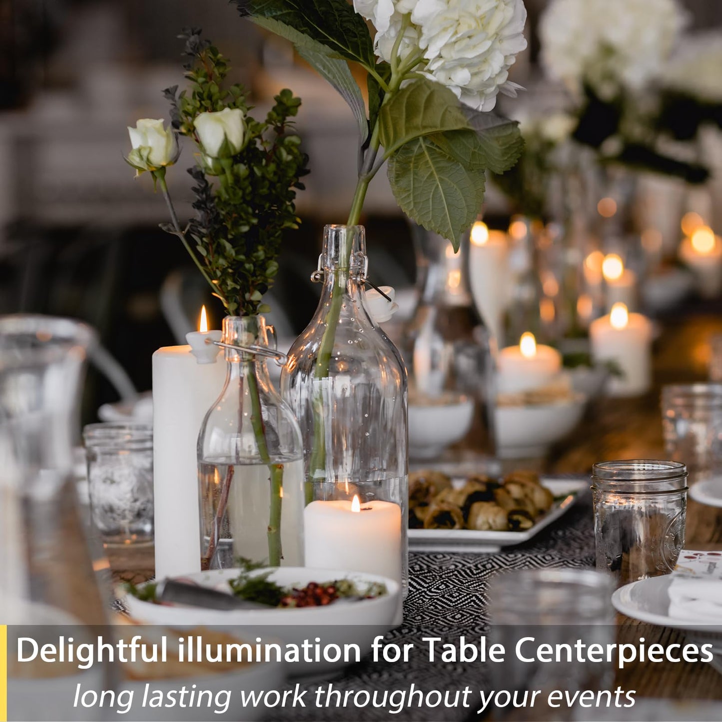 TECHLONG Flameless Candles Battery Operated with Timer, 3D Moving Flame Flickering, Last 600+ Hours Battery Candles, 3" x 4" Ivory Real Wax Electric LED Candle for Wedding Party Decorations