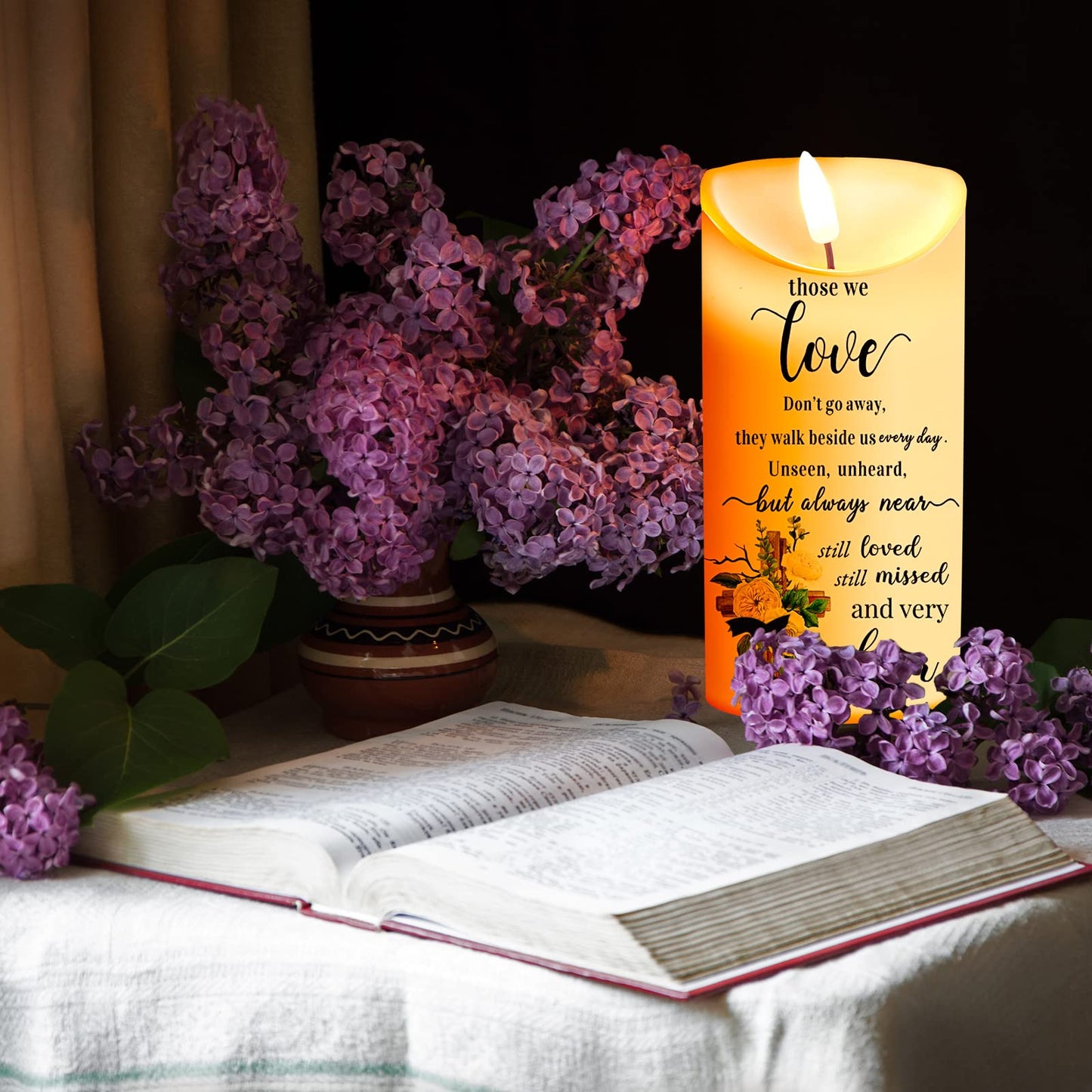 Gerrii Memorial Candles Sympathy Gifts LED Flameless Cardinal Bereavement Candles for Loss of Loved One Sympathy Cardinal Gifts Battery Candle for Prayers(Bright Style)
