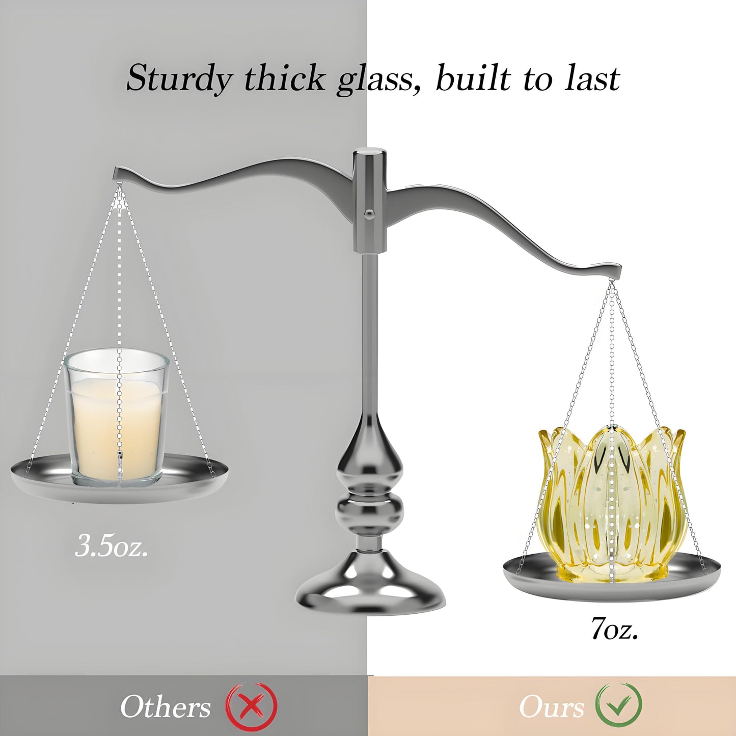 VIVAHEARTH Tulip Votive Candle Holders Set of 6, Tea Light Candle Holder Glass for Table Centerpiece, Tealight Candle Holders for Wedding Déco, Birthday, Anniversary, Parties, and Holiday (Glod)