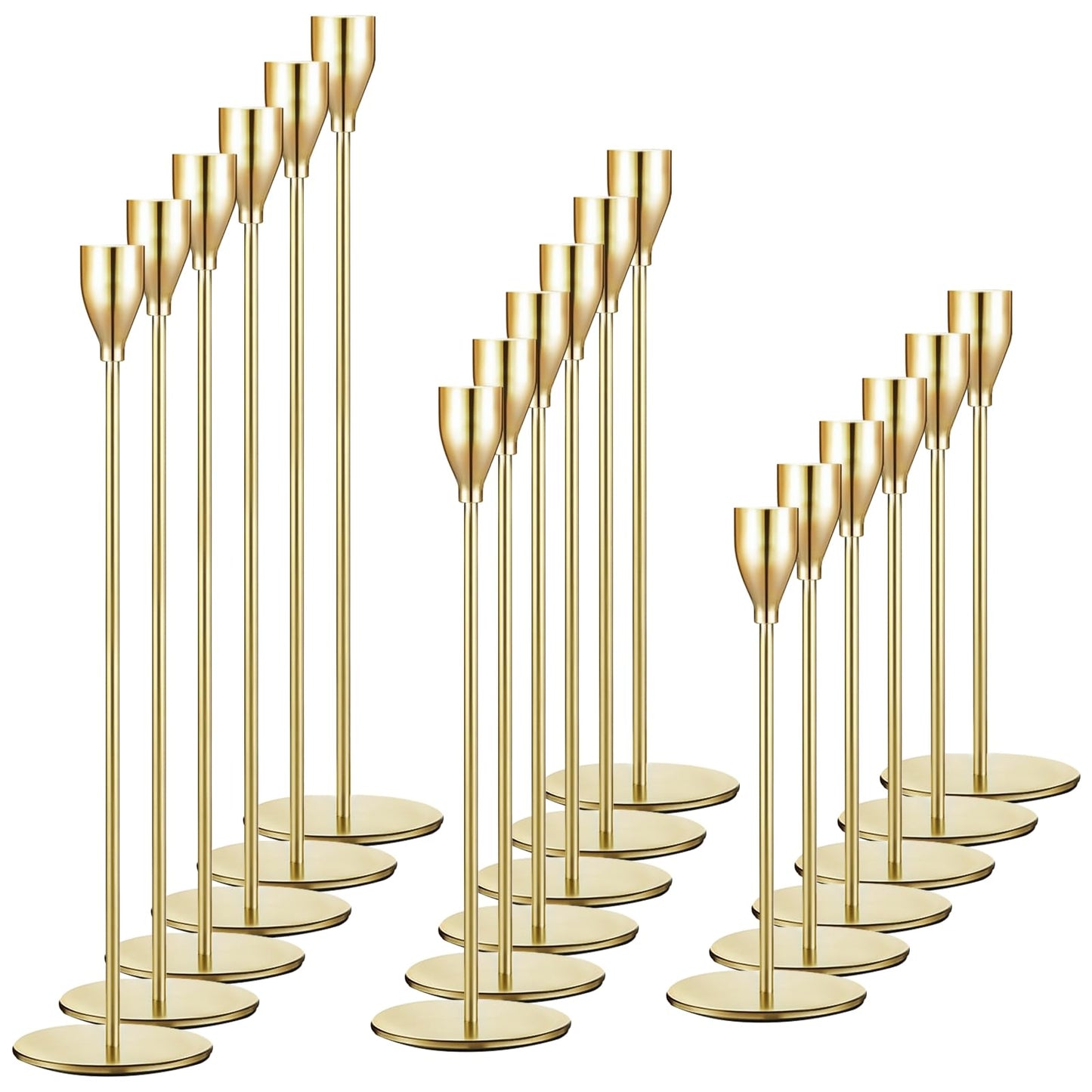 18 PCS Candlestick Holders Metal Taper Candle Holders Tall Candle Holders for Table Centerpiece Modern Pillar Candle Holder Decorative Candle Sticks for Home Wedding Decor