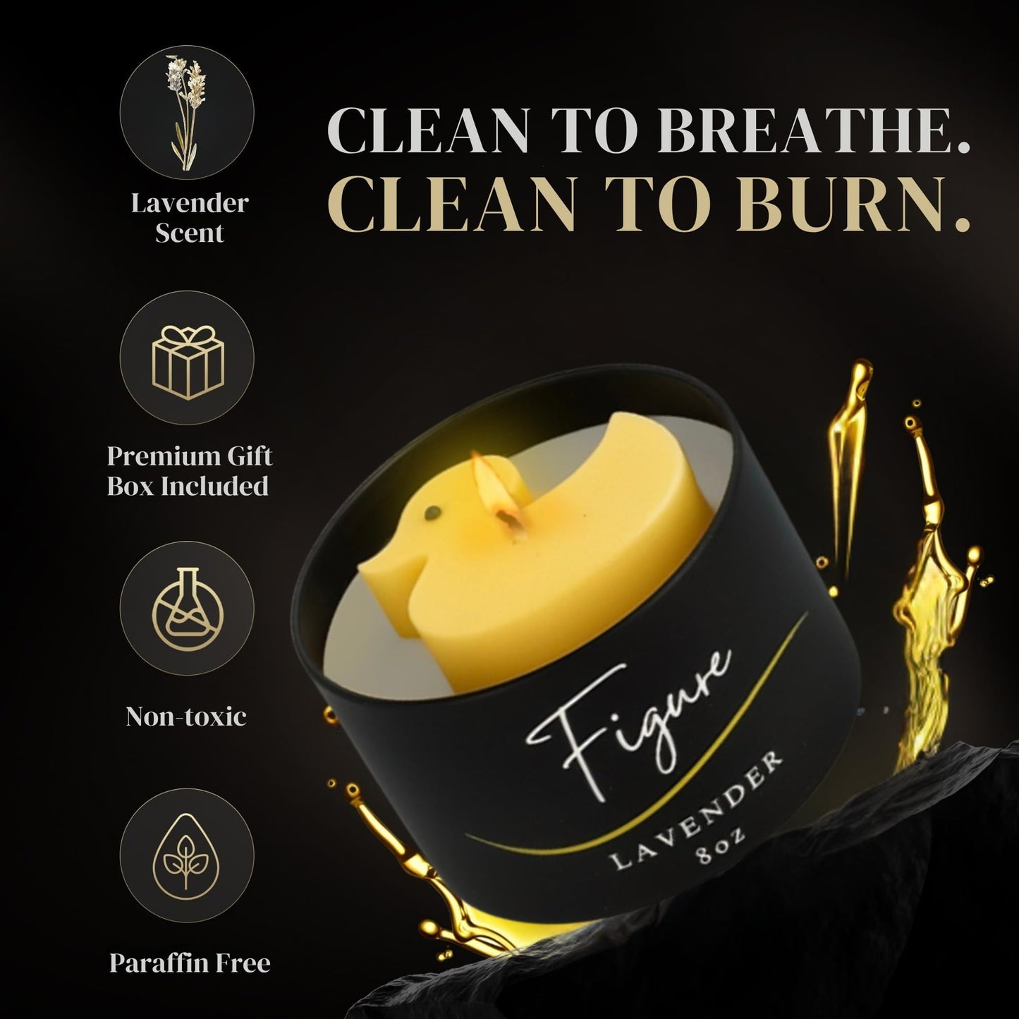 Duck Shaped Candle – Natural Soy & Beeswax Blend, Lavender Essential Oil | Handcrafted Duck Candle for Jeep Duck Lovers, Animal Fans, or Kids | Clean Burn, Gift Box, Made in USA