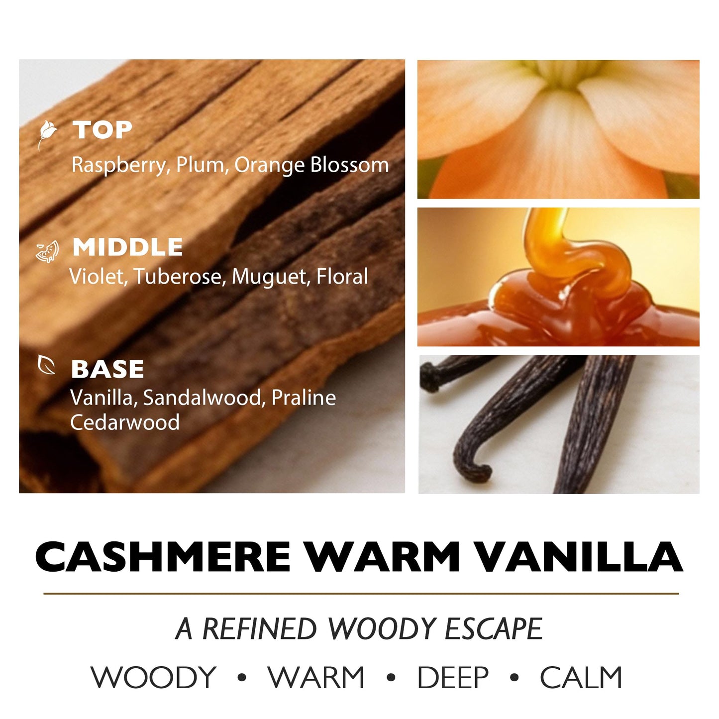 HomeLights Scented Candles for Women & Men, 18oz Candle Jars Aromatherapy 4-Wick Candle, Ideal for Industrial Chic Home Decor and Gifts, Cashmere Warm Vanilla