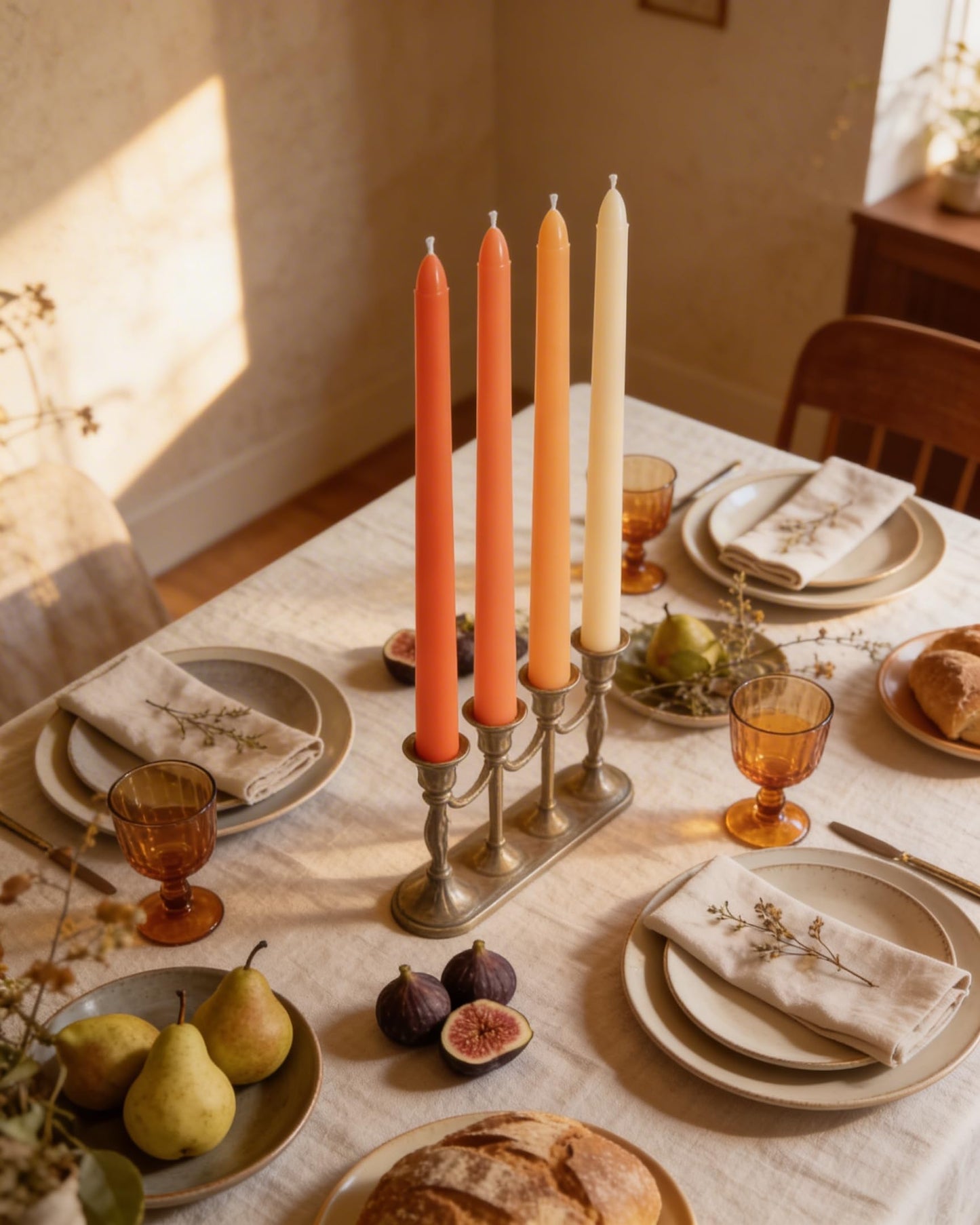 Viyffo Taper Candles, 12 Inch, 12 Pack, Orange – Unscented, Smokeless Design, Up to 8-Hour Burn – Tall Candlesticks for Table Decor, Weddings & Dinners